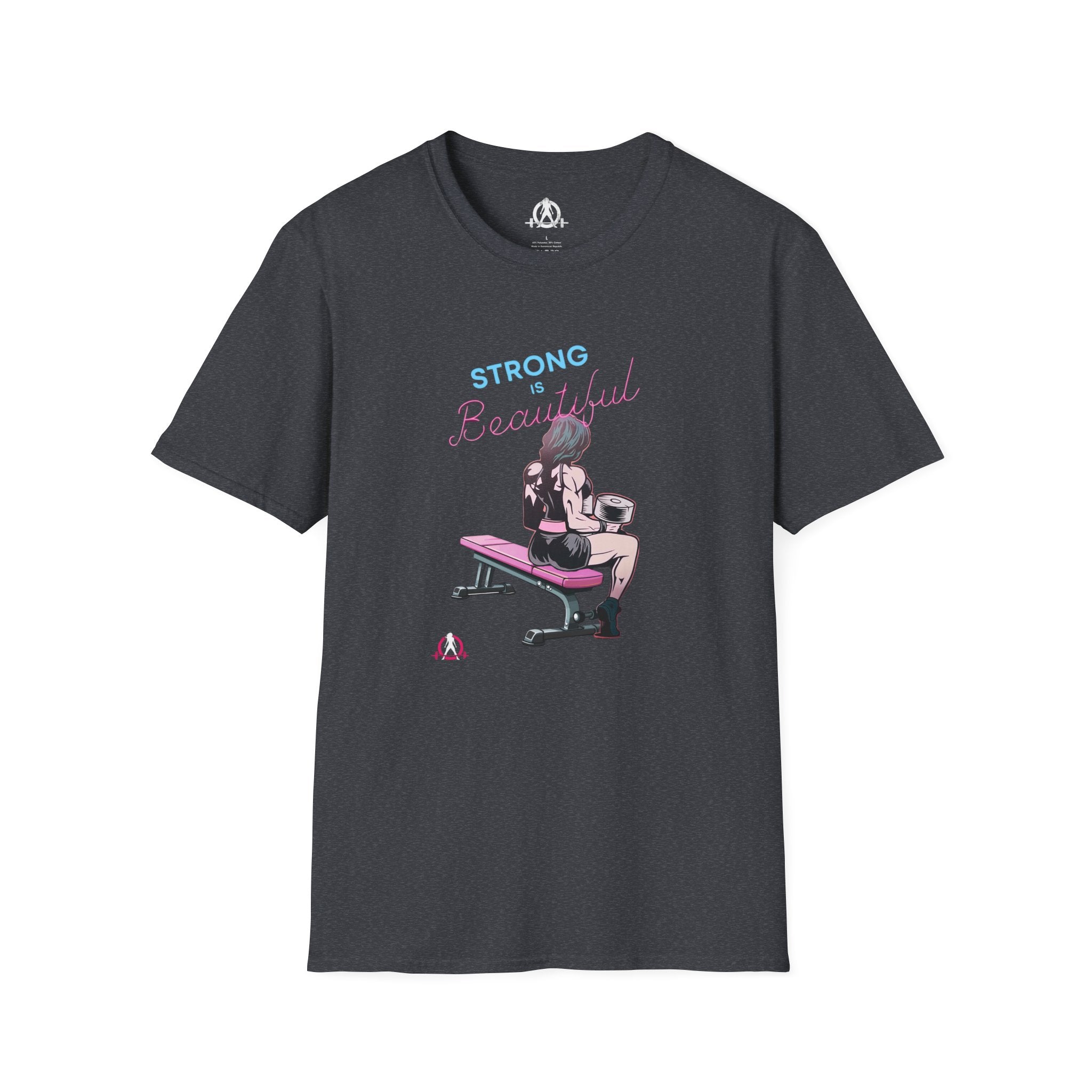 Strong Is Beautiful - Comic - Unisex Softstyle T-Shirt - White Print on Front Plain Back