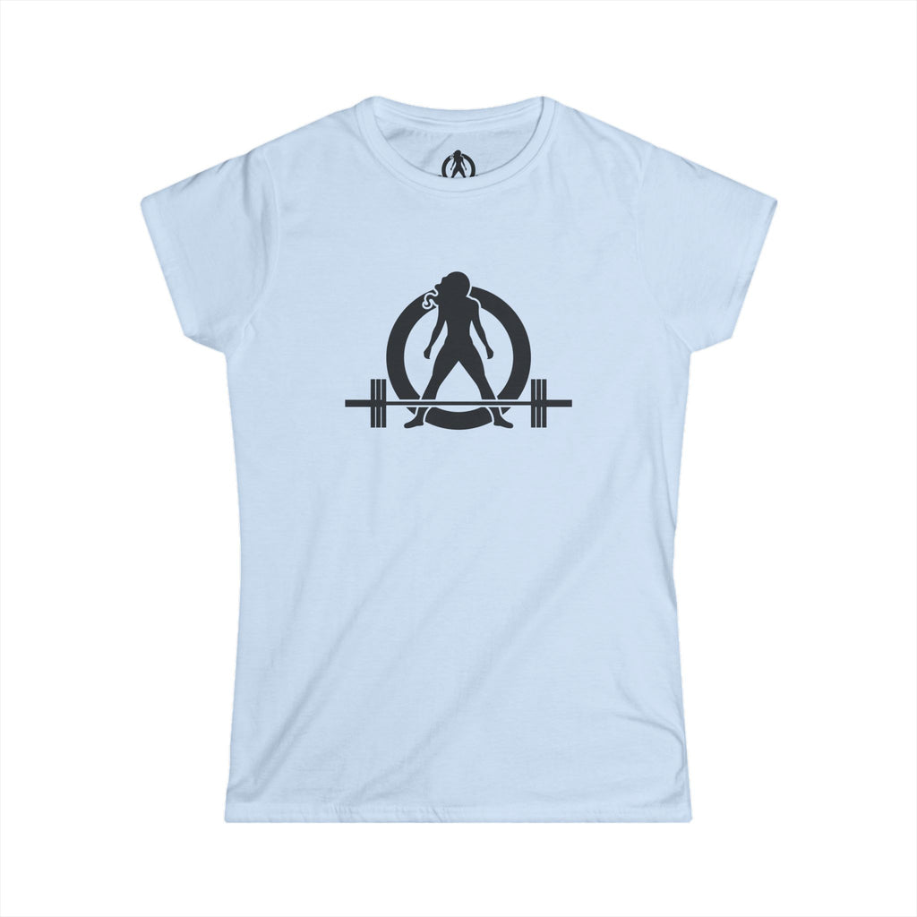 Lift Heavy Run Fast - Women's Softstyle Tee - Black Front & Back Logo