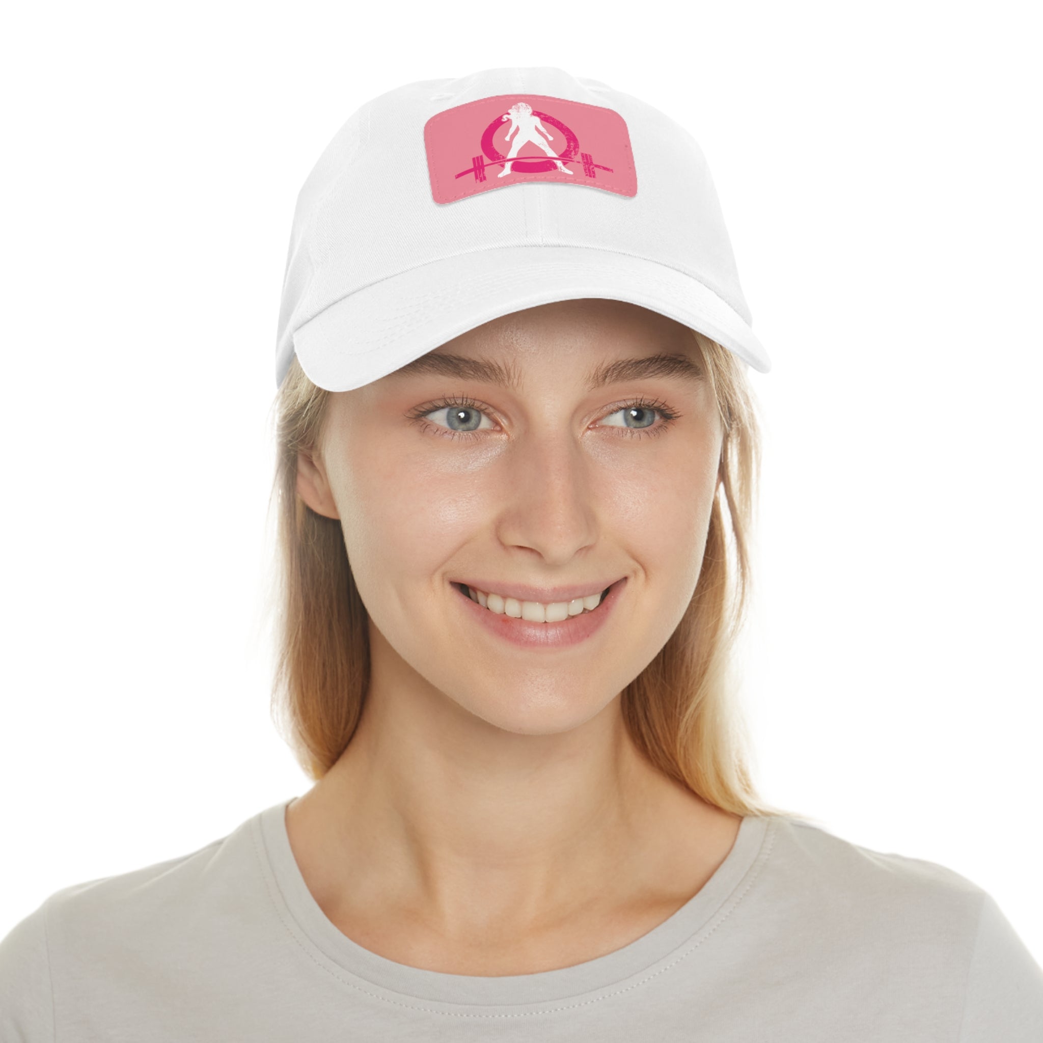 Distressed - Dad Hat with Leather Patch (Rectangle) - Color Font