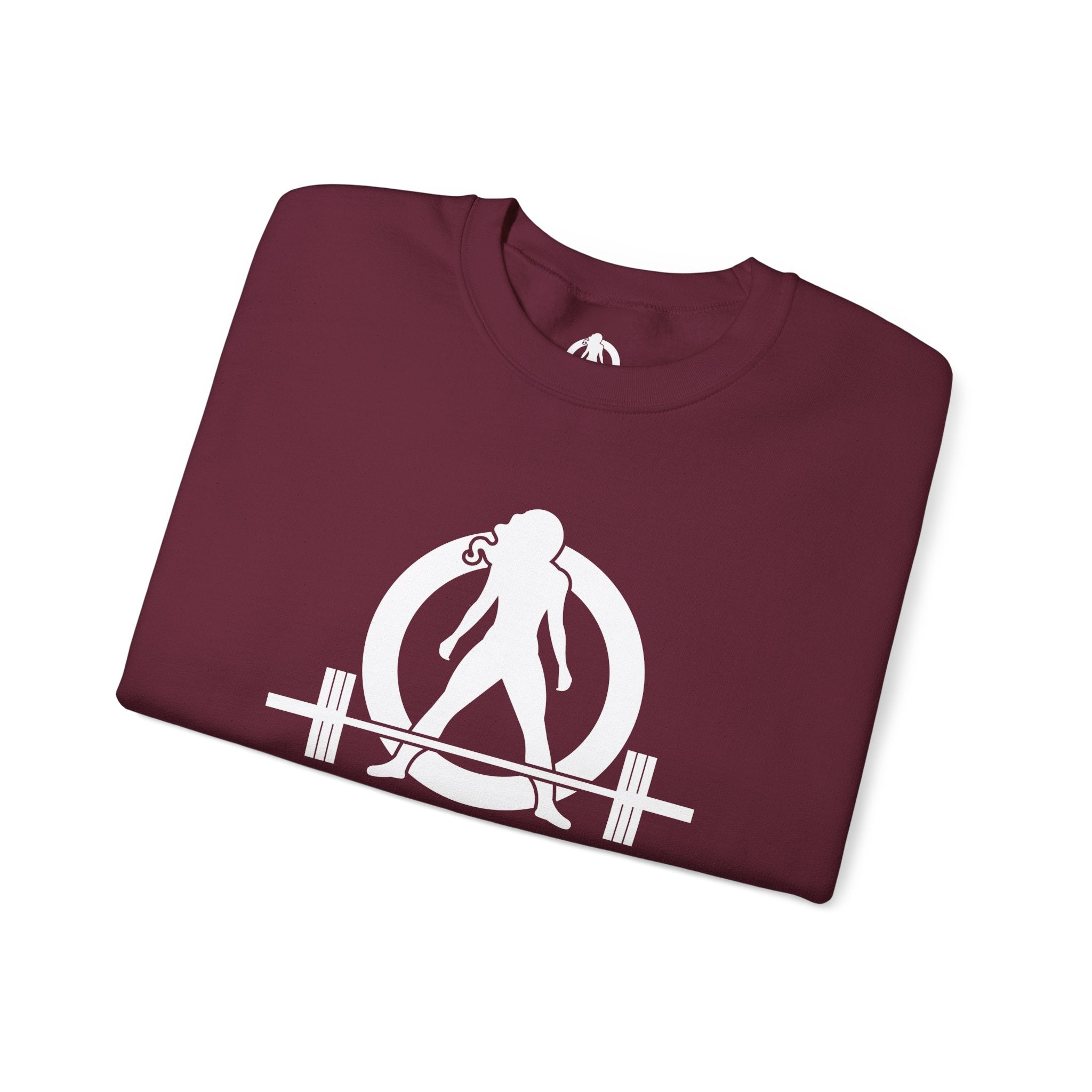Workout To Burn Off The Crazy - Unisex Heavy Blend™ Crewneck Sweatshirt - Front White Logo - Front & Back Print