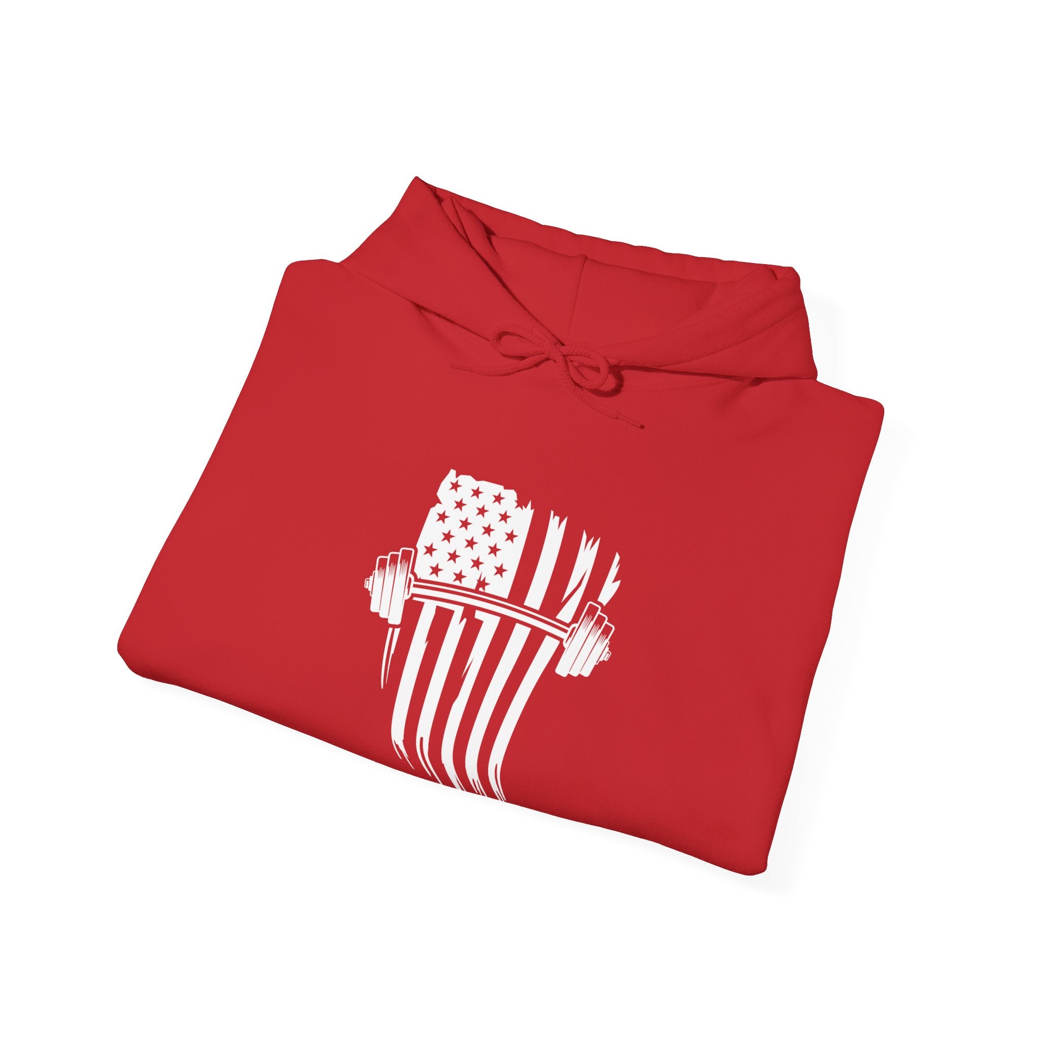USA Barbell - Unisex Heavy Blend Hooded Sweatshirt  - Front White Logo
