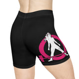 Women's Biker Shorts - Black with Distressed Color Logo