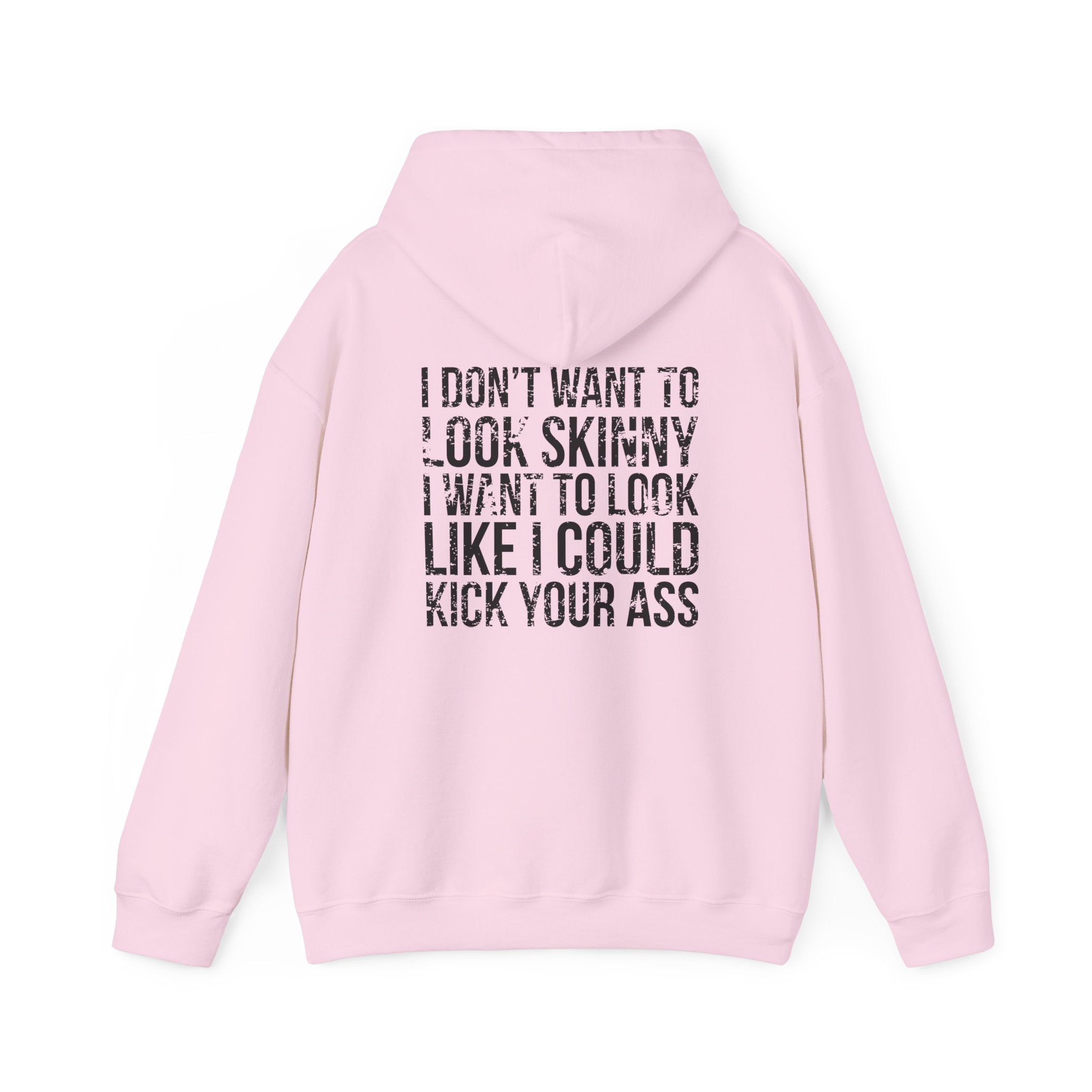 Kick Your Ass - Unisex Heavy Blend Hooded Sweatshirt  - Distressed White Logo Front & Back