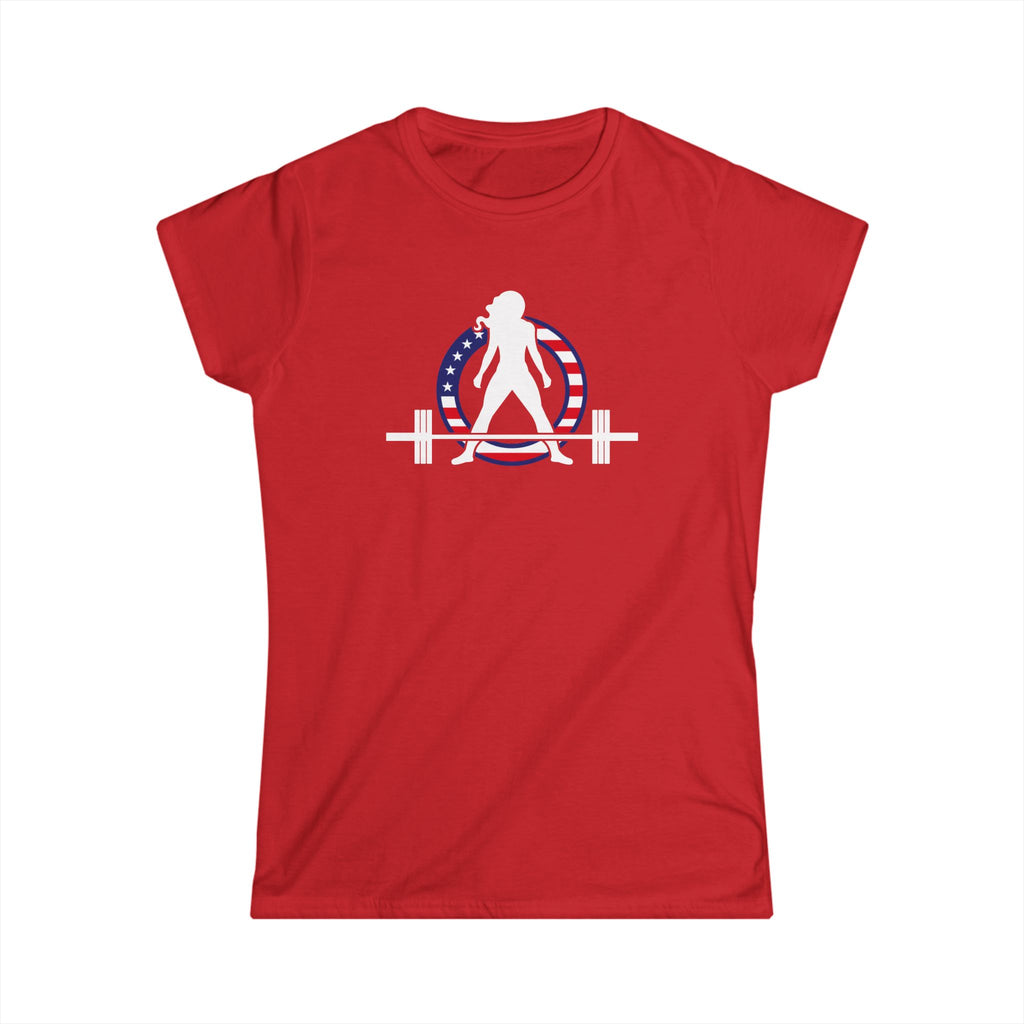 Women's Softstyle Tee -  WWLW USA Logo - Color Dark Logo Front & Plain Back
