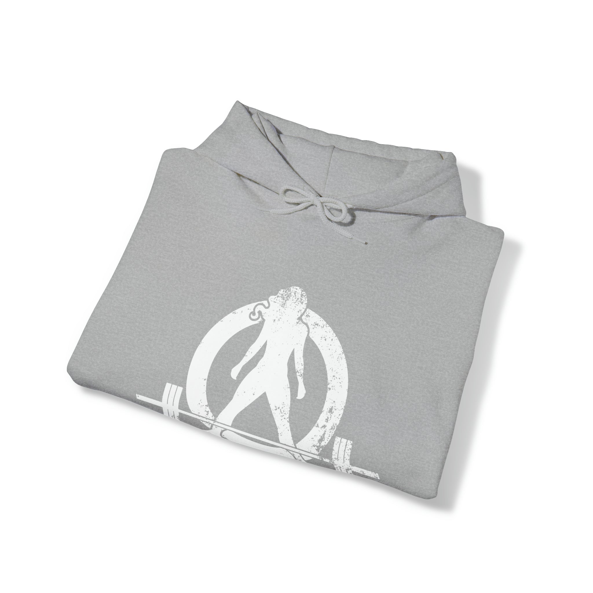 Squat Bench Deadlift Repeat - Unisex Heavy Blend Hooded Sweatshirt - Dark White Logo - Pink - SBDR on BACK