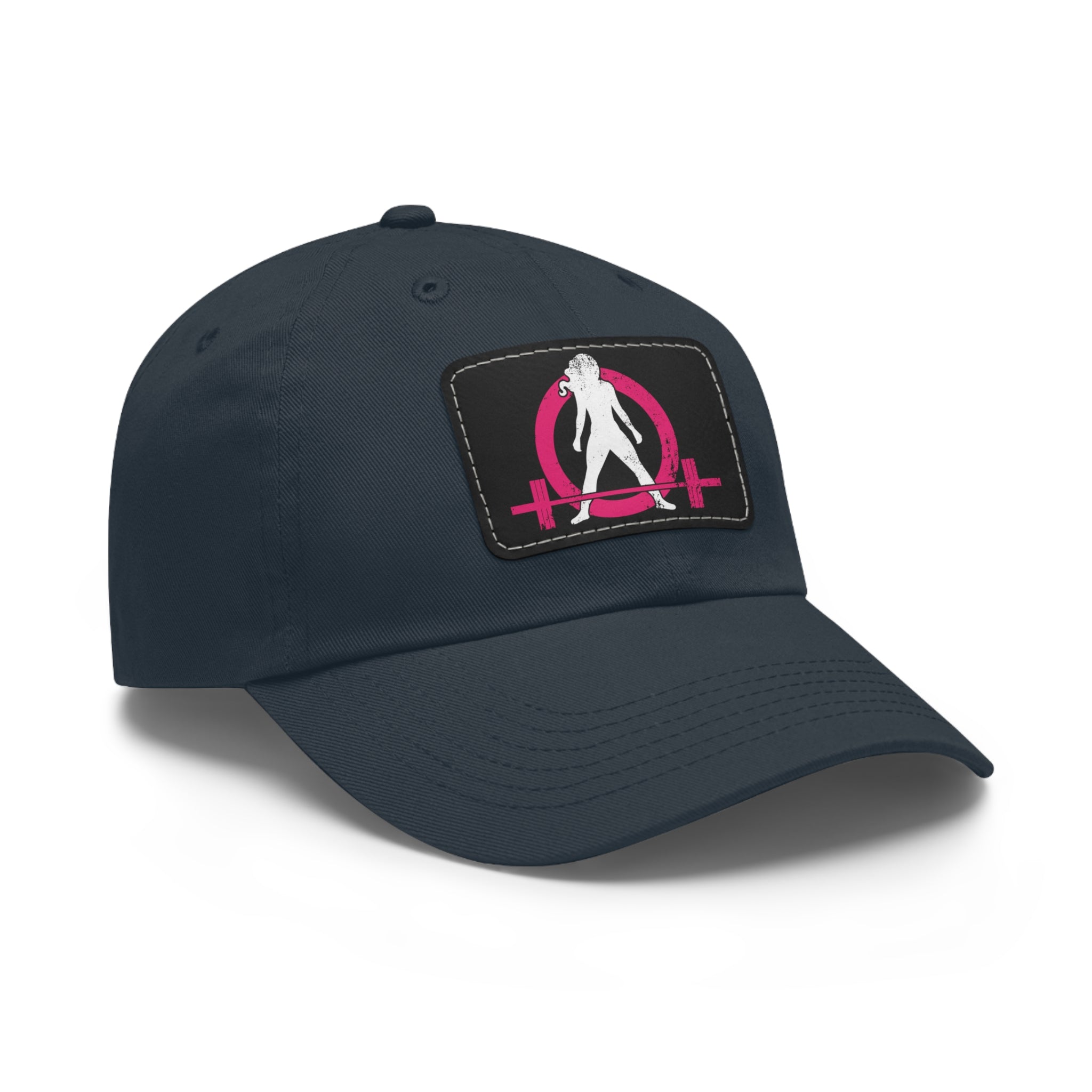 Distressed - Dad Hat with Leather Patch (Rectangle) - Color Font