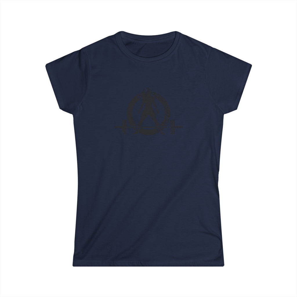 Strong Is Beautiful - Women's Softstyle Tee - Black Distressed Logo Front & Back