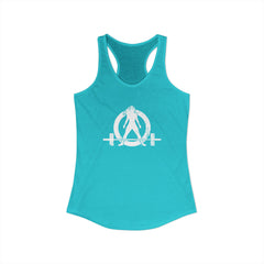 WWLW Distressed White Logo - Racer Back Tank Top - Women's Ideal Racerback Tank - Plain Back