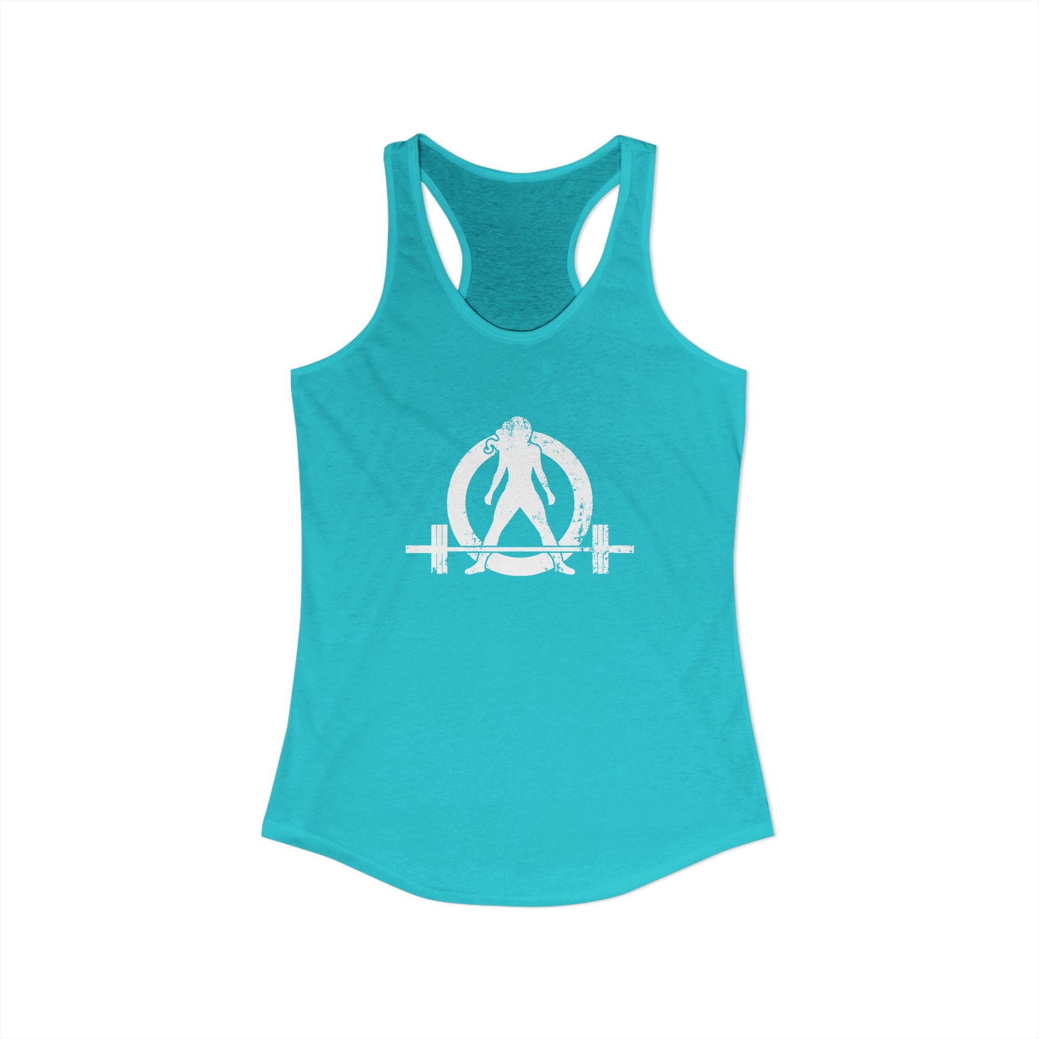 WWLW Distressed White Logo - Racer Back Tank Top - Women's Ideal Racerback Tank - Plain Back