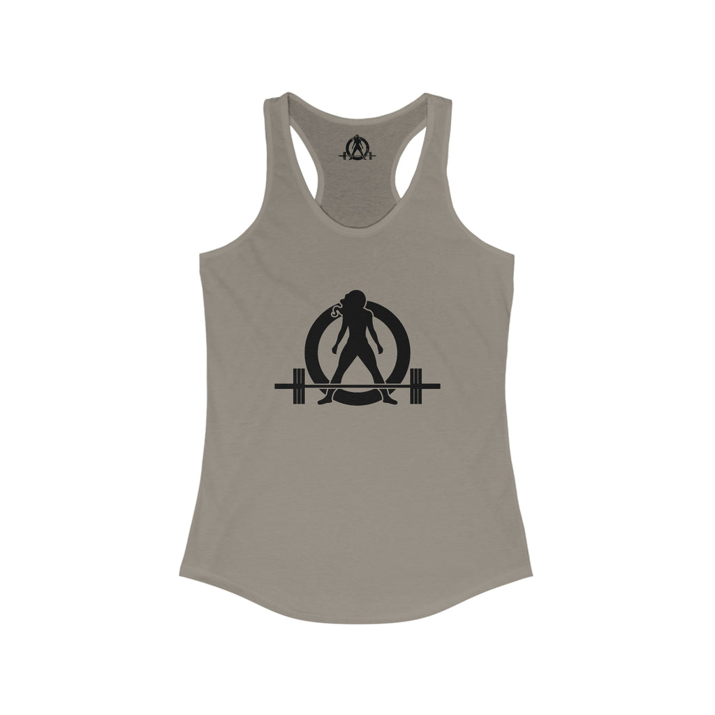 45 + 45 = 135 - Women's Ideal Racerback Tank - Black Print Front & Back