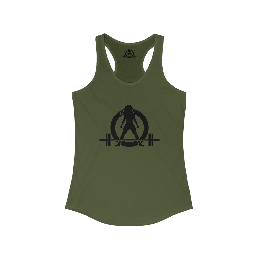 45 + 45 = 135 - Women's Ideal Racerback Tank - Black Print Front & Back