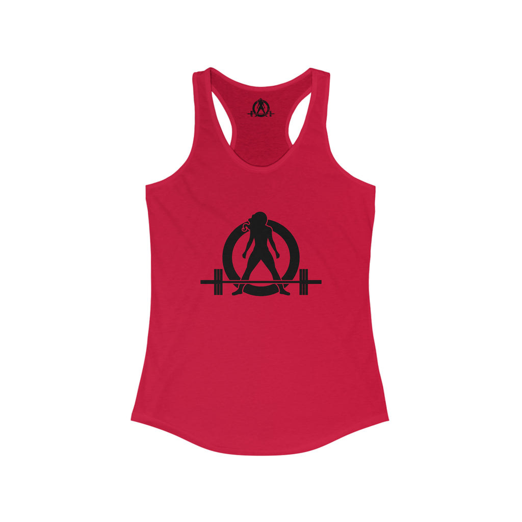 45 + 45 = 135 - Women's Ideal Racerback Tank - Black Print Front & Back