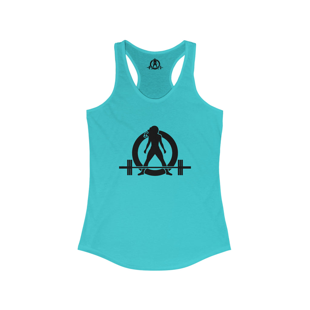45 + 45 = 135 - Women's Ideal Racerback Tank - Black Print Front & Back