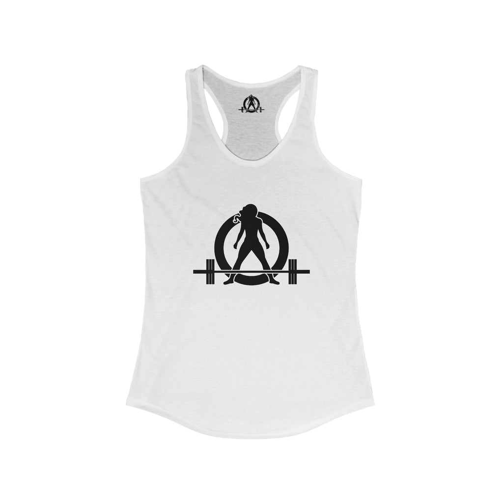 45 + 45 = 135 - Women's Ideal Racerback Tank - Black Print Front & Back