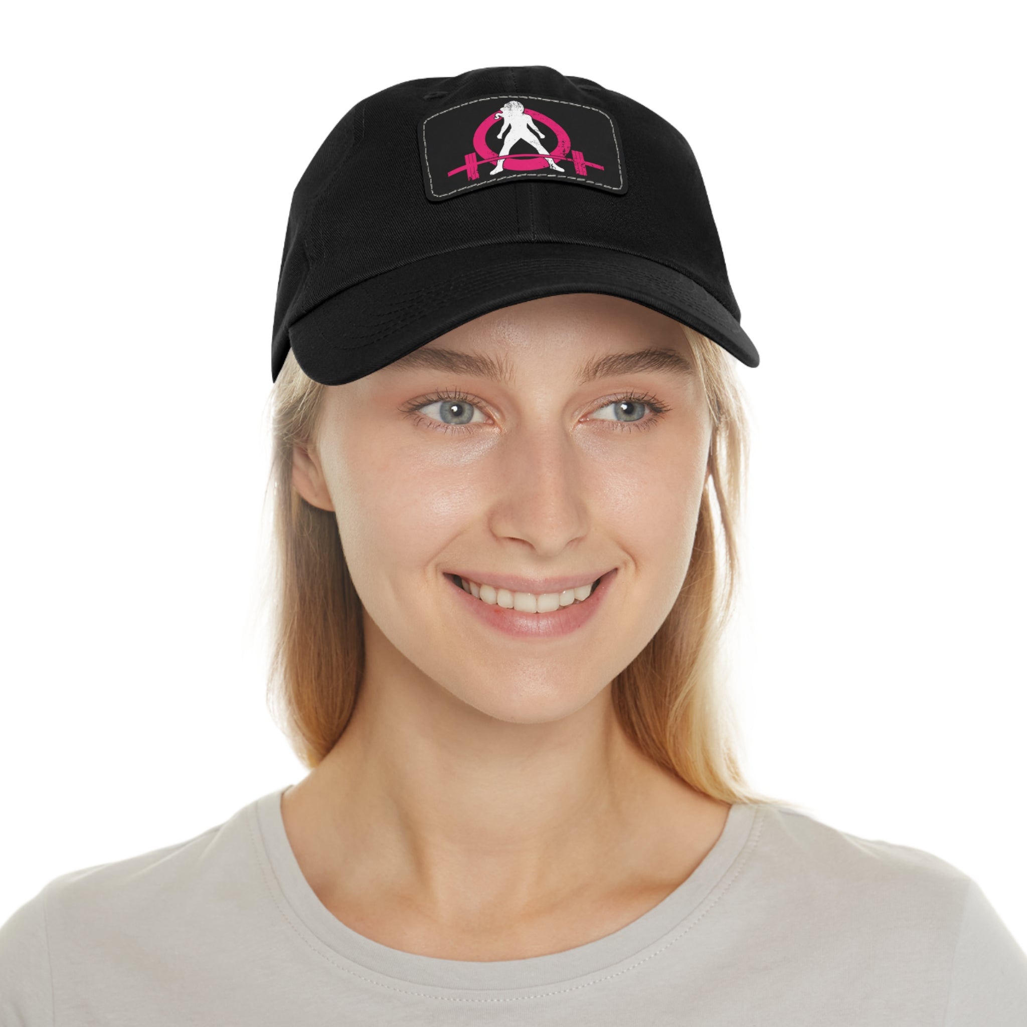 Distressed - Dad Hat with Leather Patch (Rectangle) - Color Font
