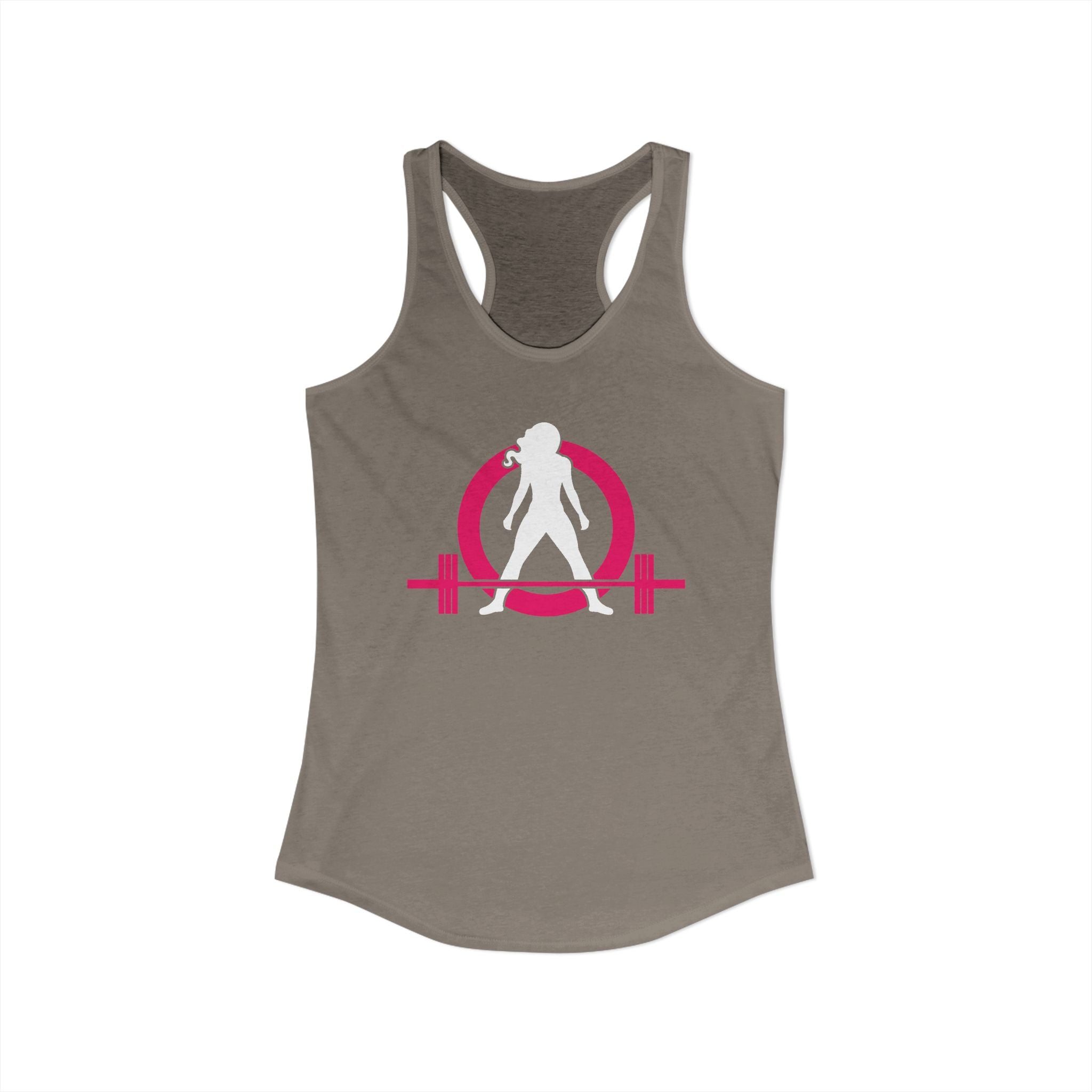 Classic Logo Racer Back Tank Top (BEST SELLER) - Women's Ideal Racerback Tank - Classic Light Logo - Plain Back