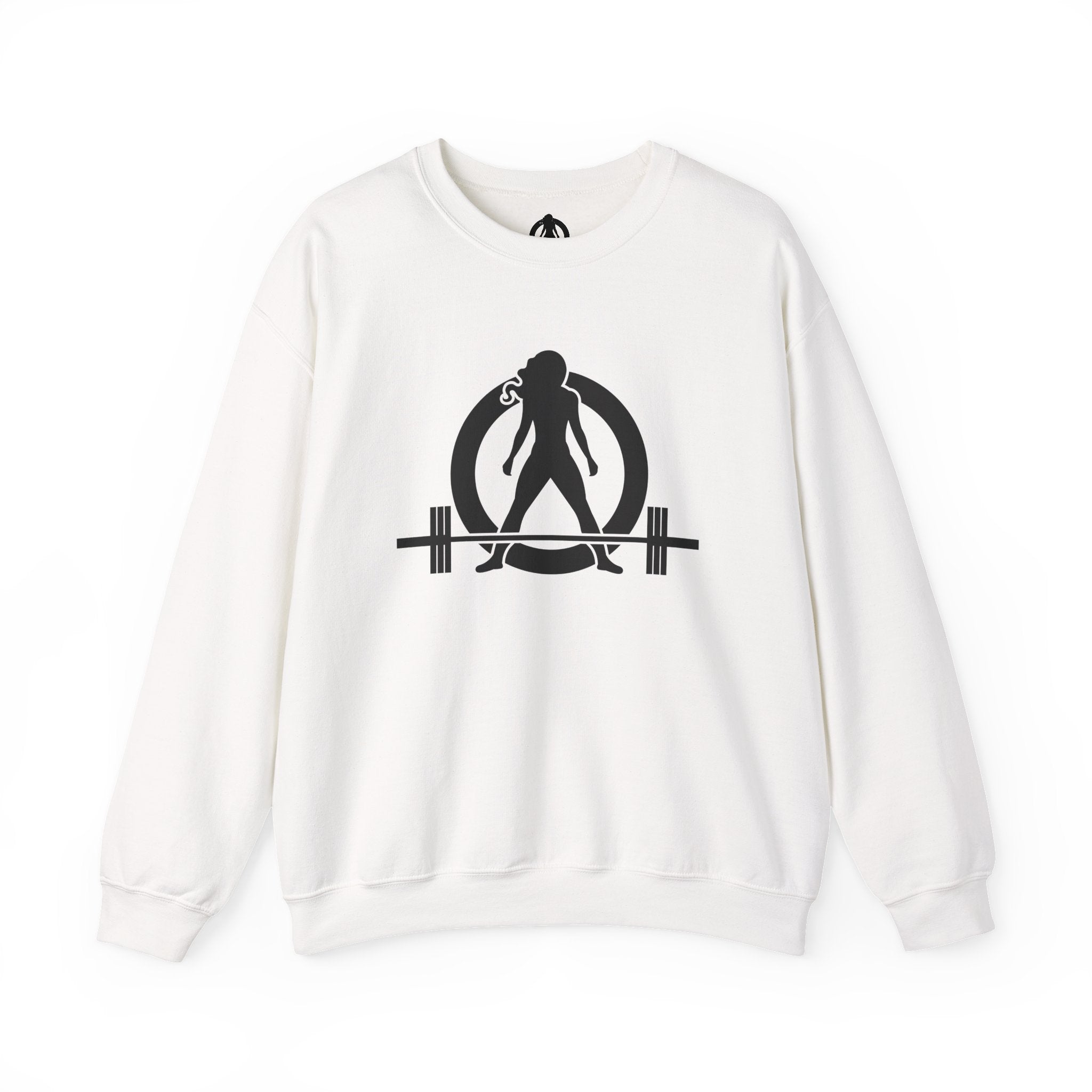 Lift Heavy Run Fast - Unisex Heavy Blend™ Crewneck Sweatshirt - Black Logo Front & Back