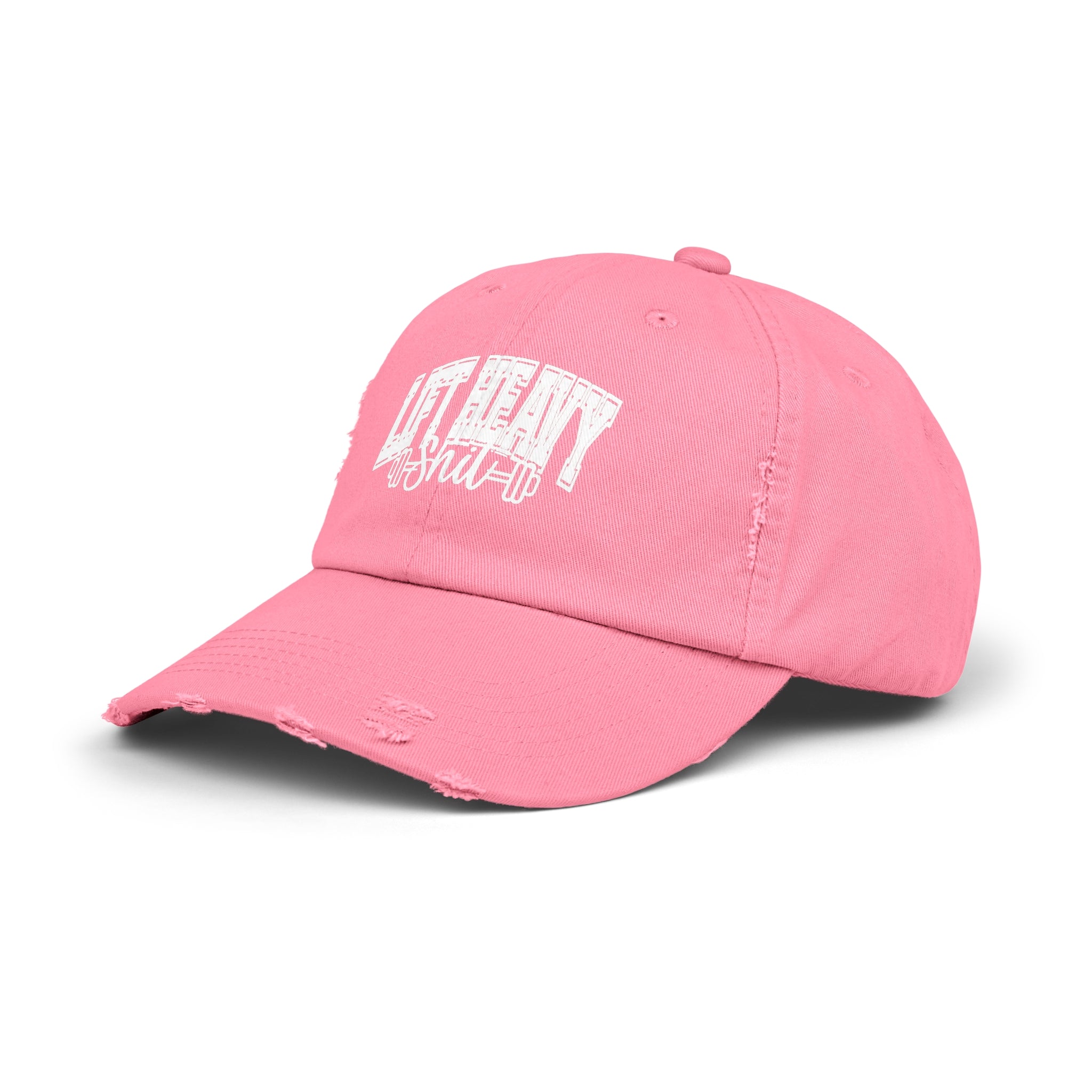 Lift Heavy Shit - Unisex Distressed Cap - White Logo