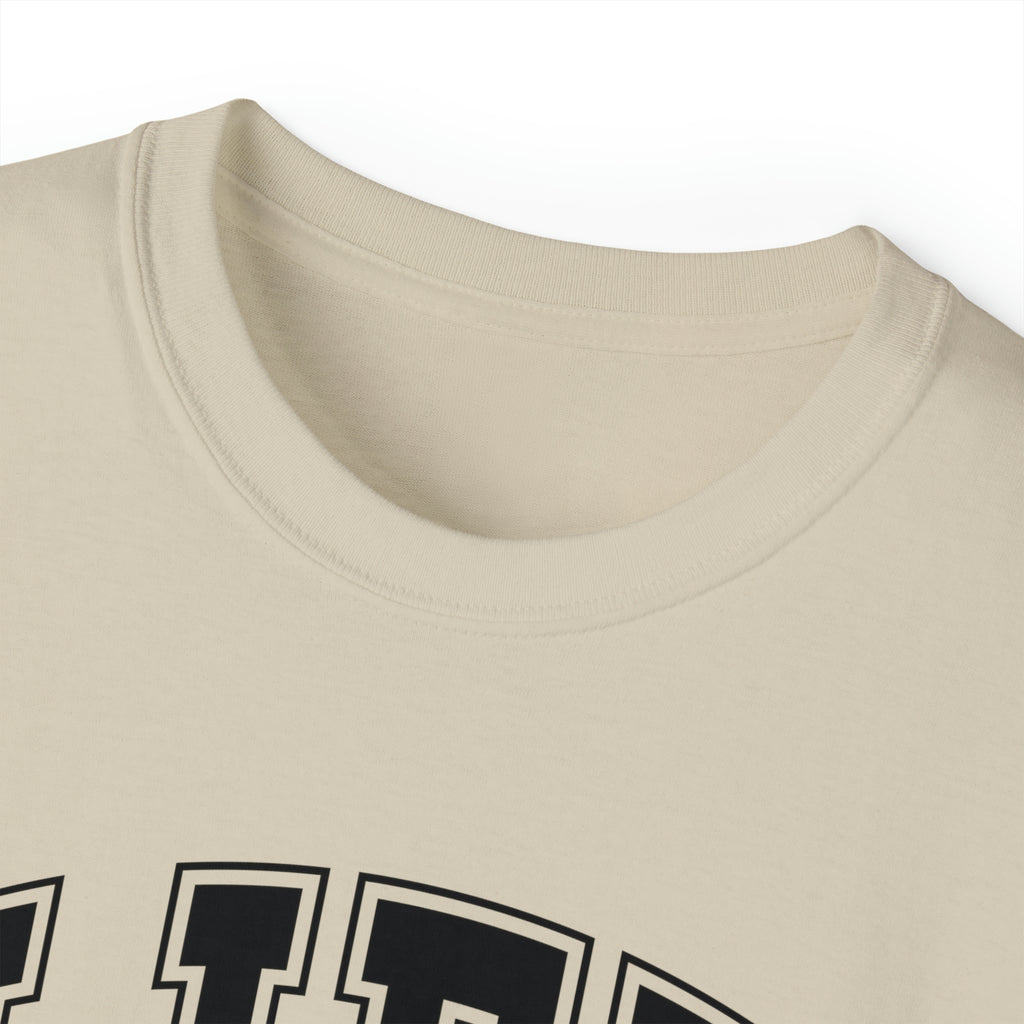 Lift Like A Girl - Unisex Ultra Cotton Tee - Front Black Logo - Plain Back
