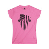 USA Barbell - Women's Softstyle Tee - Black Front Logo