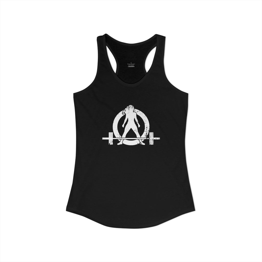 WWLW Distressed White Logo - Racer Back Tank Top - Women's Ideal Racerback Tank - Plain Back