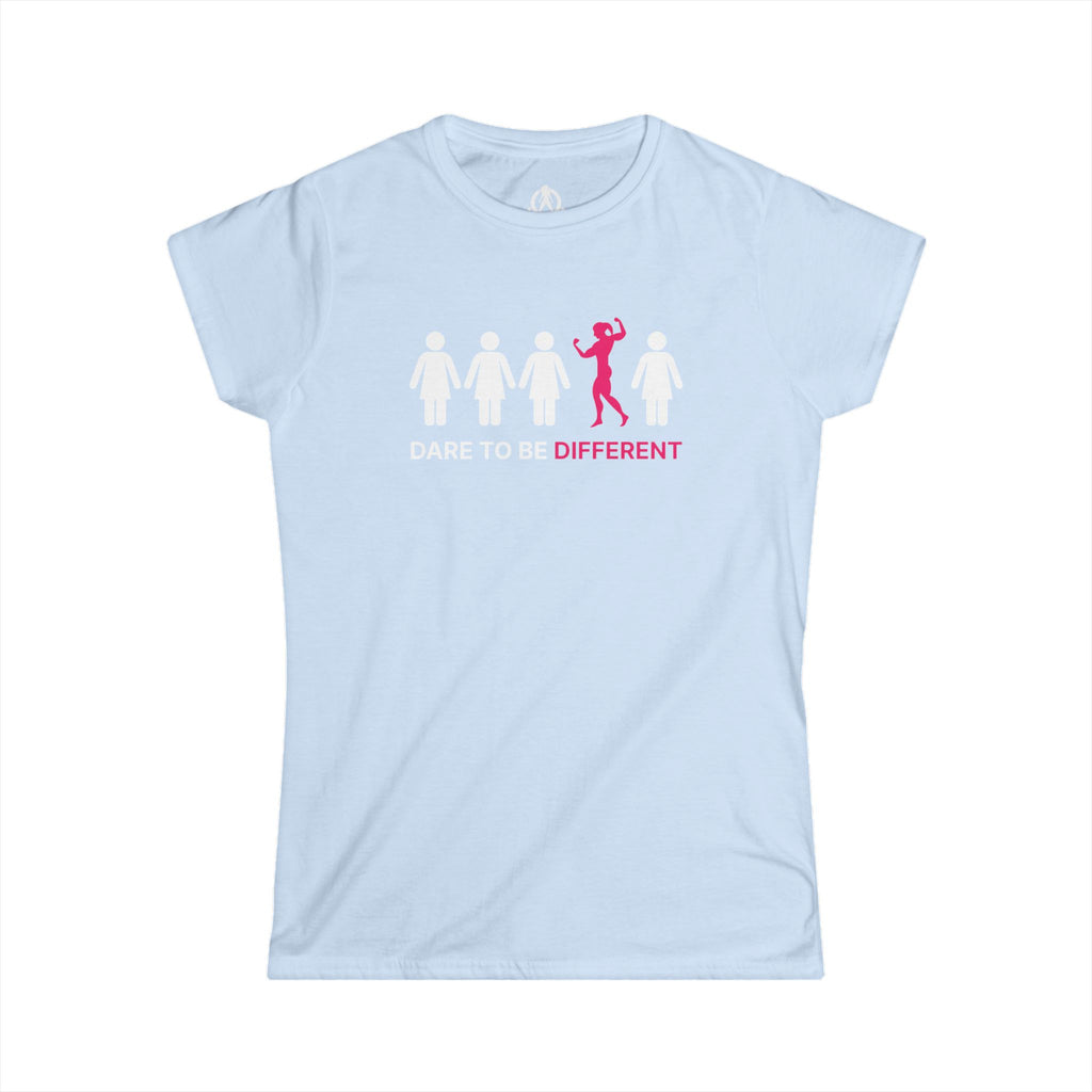 Dare To Be Different - Flex - Women's Softstyle Tee - Logo on Front - Plain Back