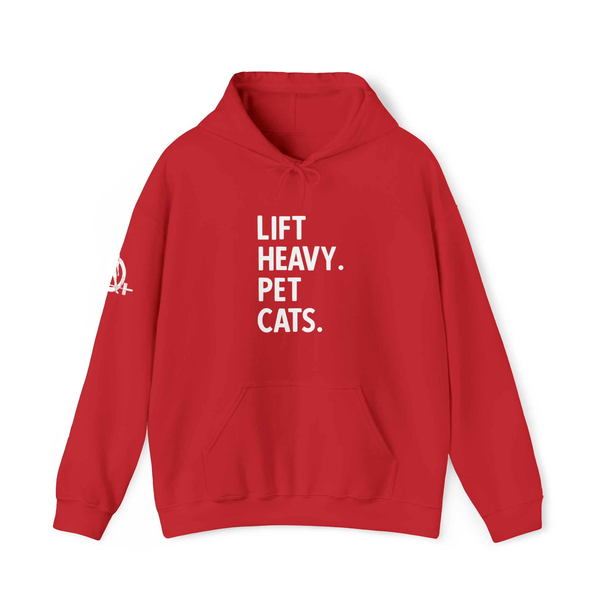Lift Heavy Pet Cats - Unisex Heavy Blend Hooded Sweatshirt - White Front Logo