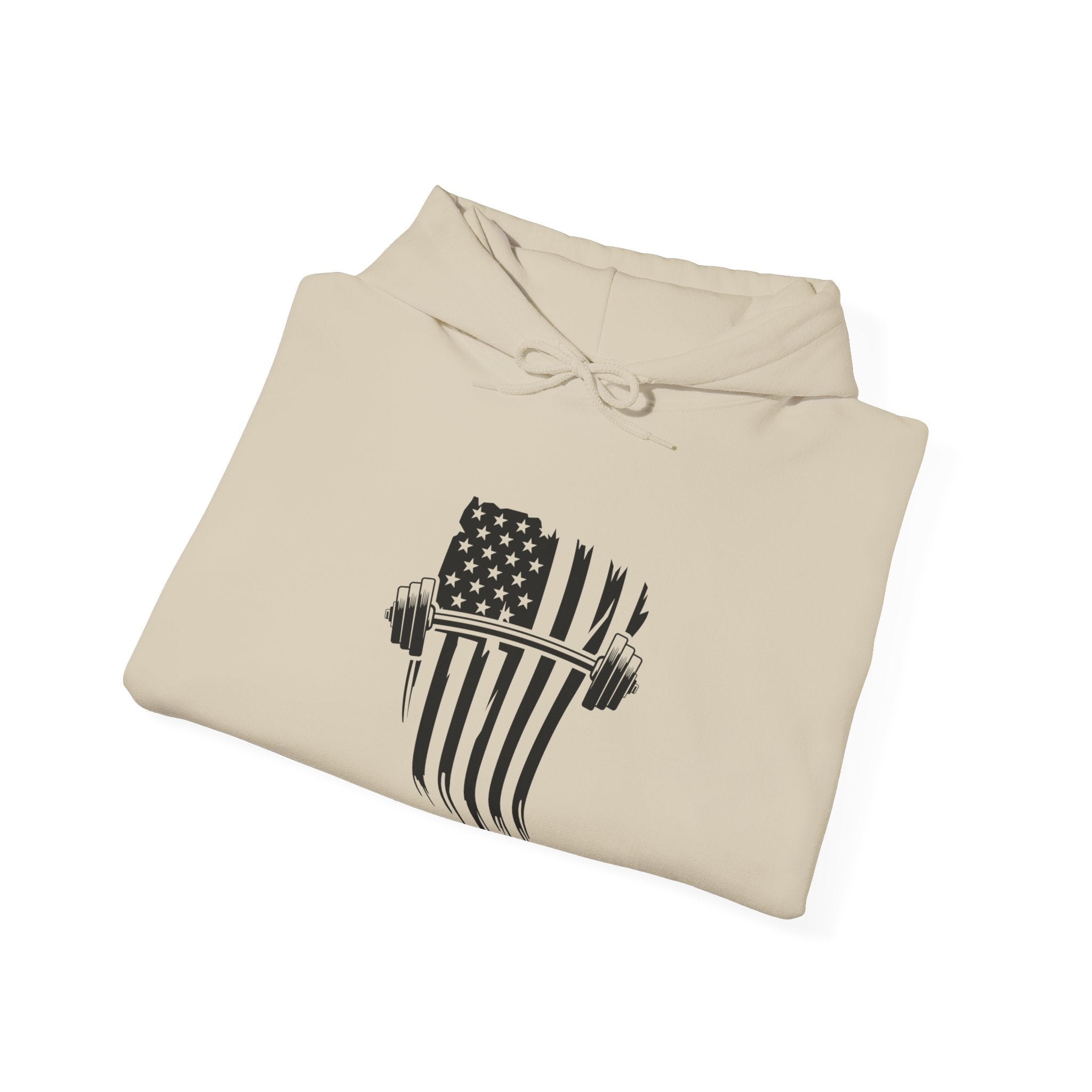 USA Barbell - Unisex Heavy Blend Hooded Sweatshirt  - Front White Logo
