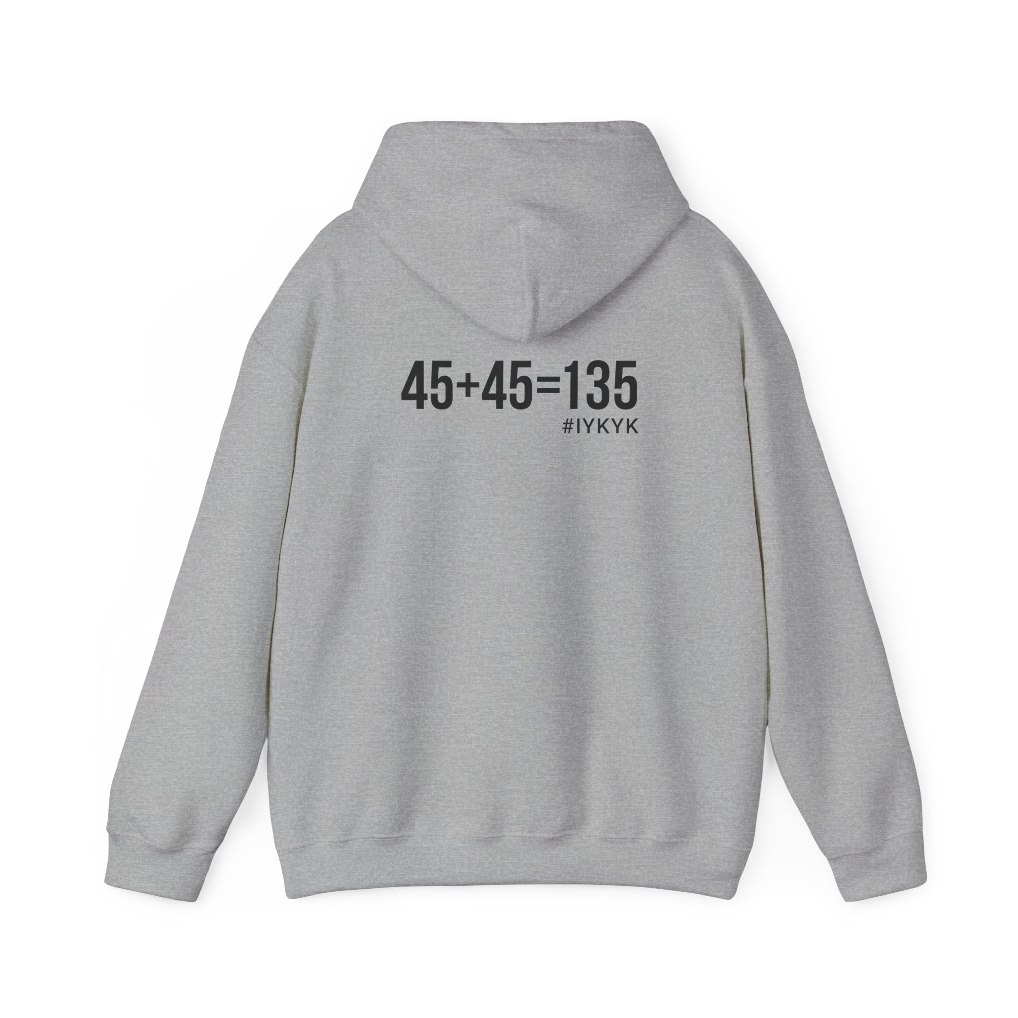 45 + 45 = 135 - Unisex Heavy Blend Hooded Sweatshirt  - Black Logo