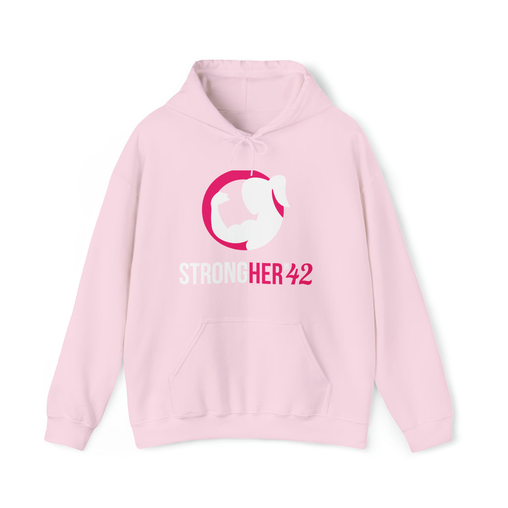 Strong Her in 42 - Classic Color Logo - Unisex Heavy Blend Hooded Sweatshirt