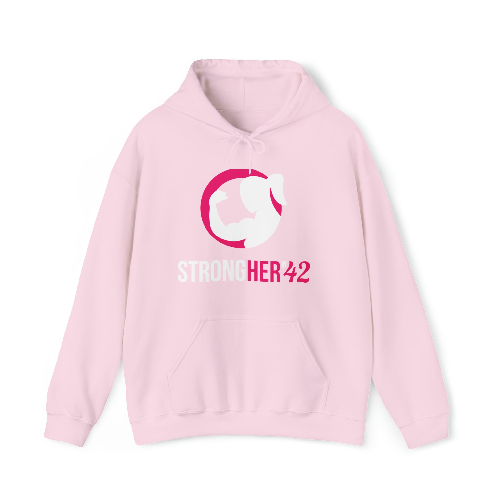 Strong Her in 42 - Classic Color Logo - Unisex Heavy Blend Hooded Sweatshirt