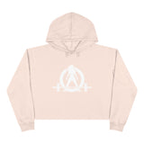 45 + 45 = 135 - Crop Hoodie - White Logo Print on Front & Back