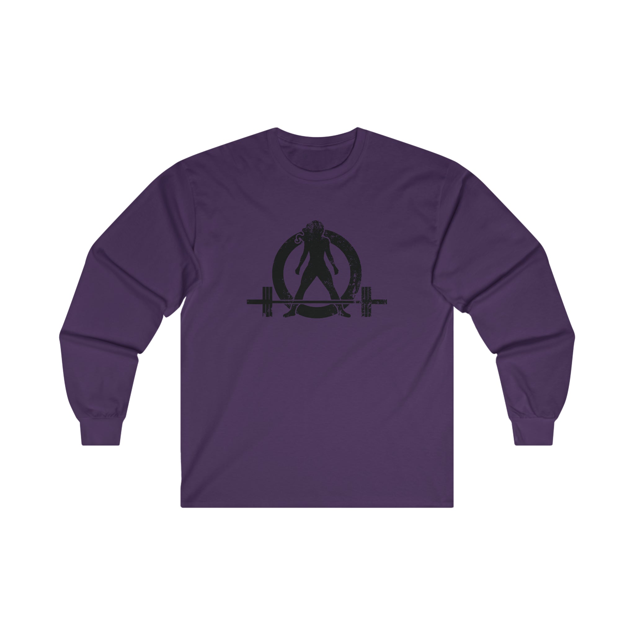 Distressed - Ultra Cotton Long Sleeve Tee - Black Logo