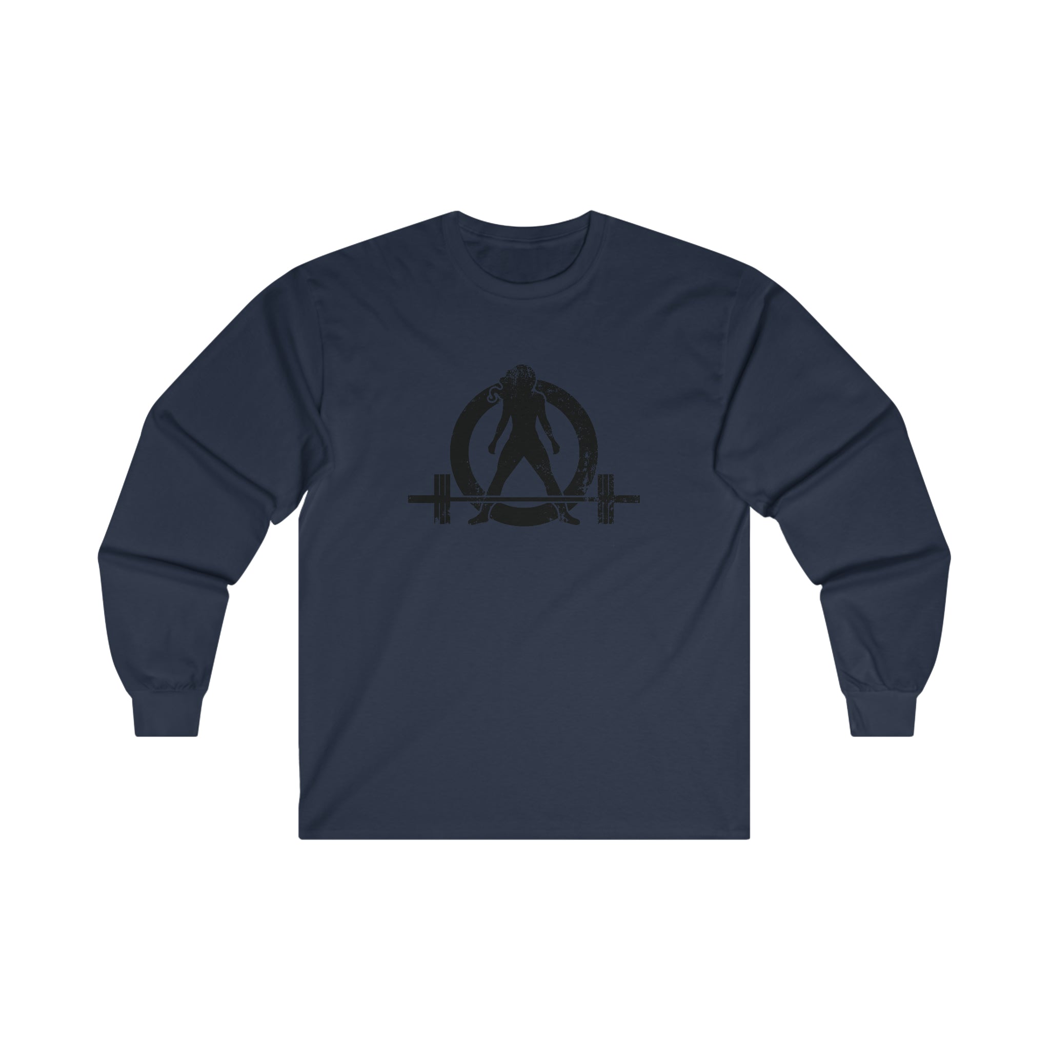 Distressed - Ultra Cotton Long Sleeve Tee - Black Logo