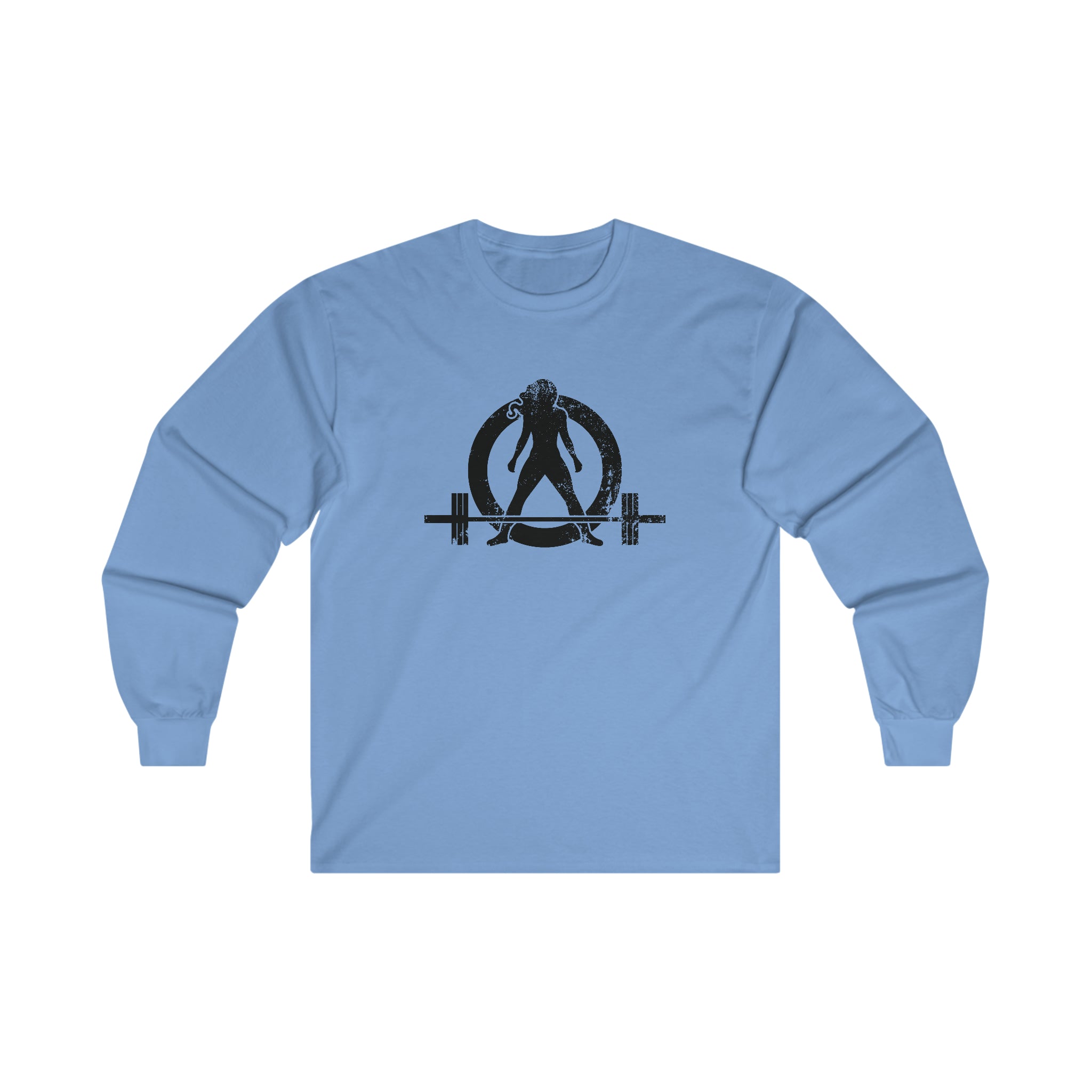 Distressed - Ultra Cotton Long Sleeve Tee - Black Logo