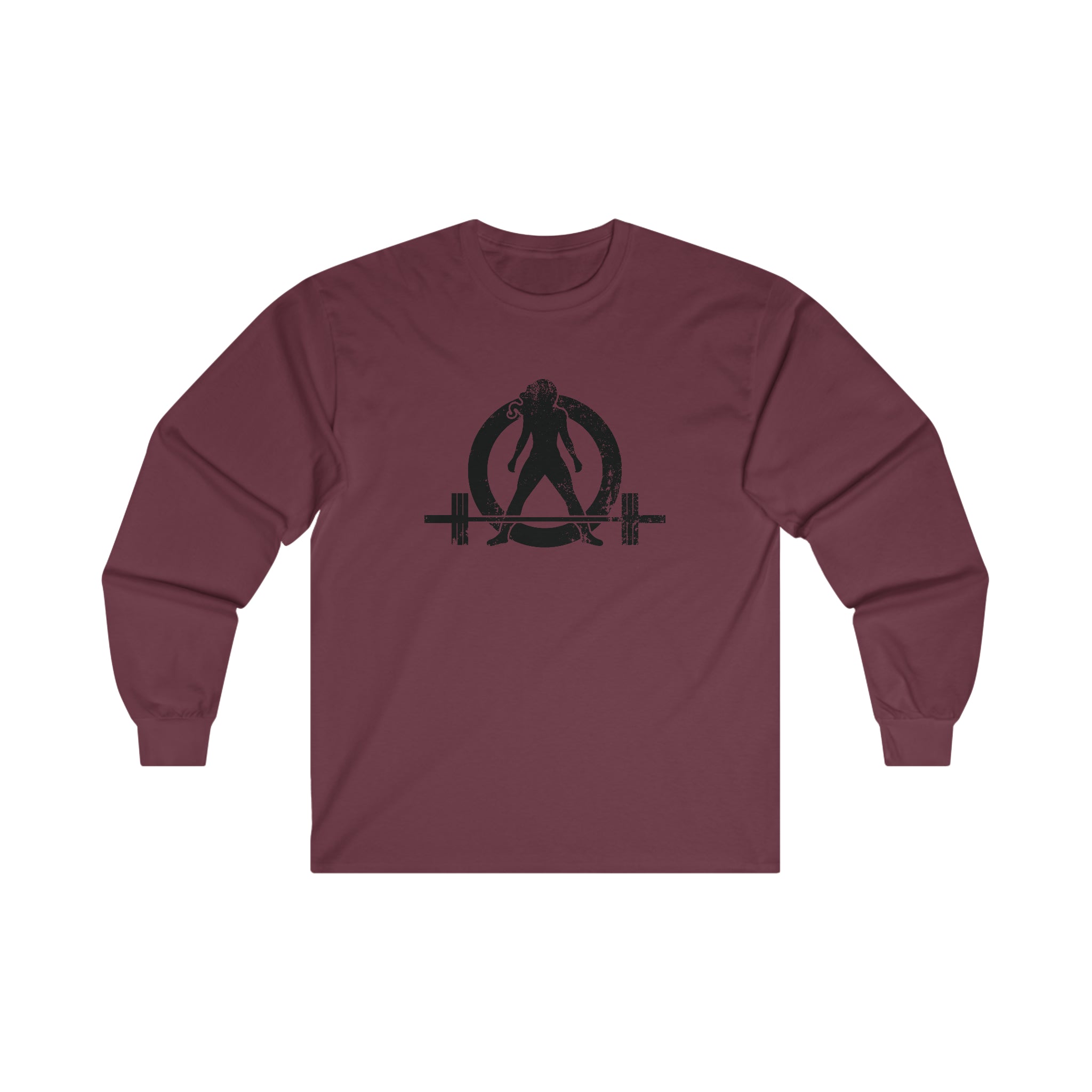 Distressed - Ultra Cotton Long Sleeve Tee - Black Logo