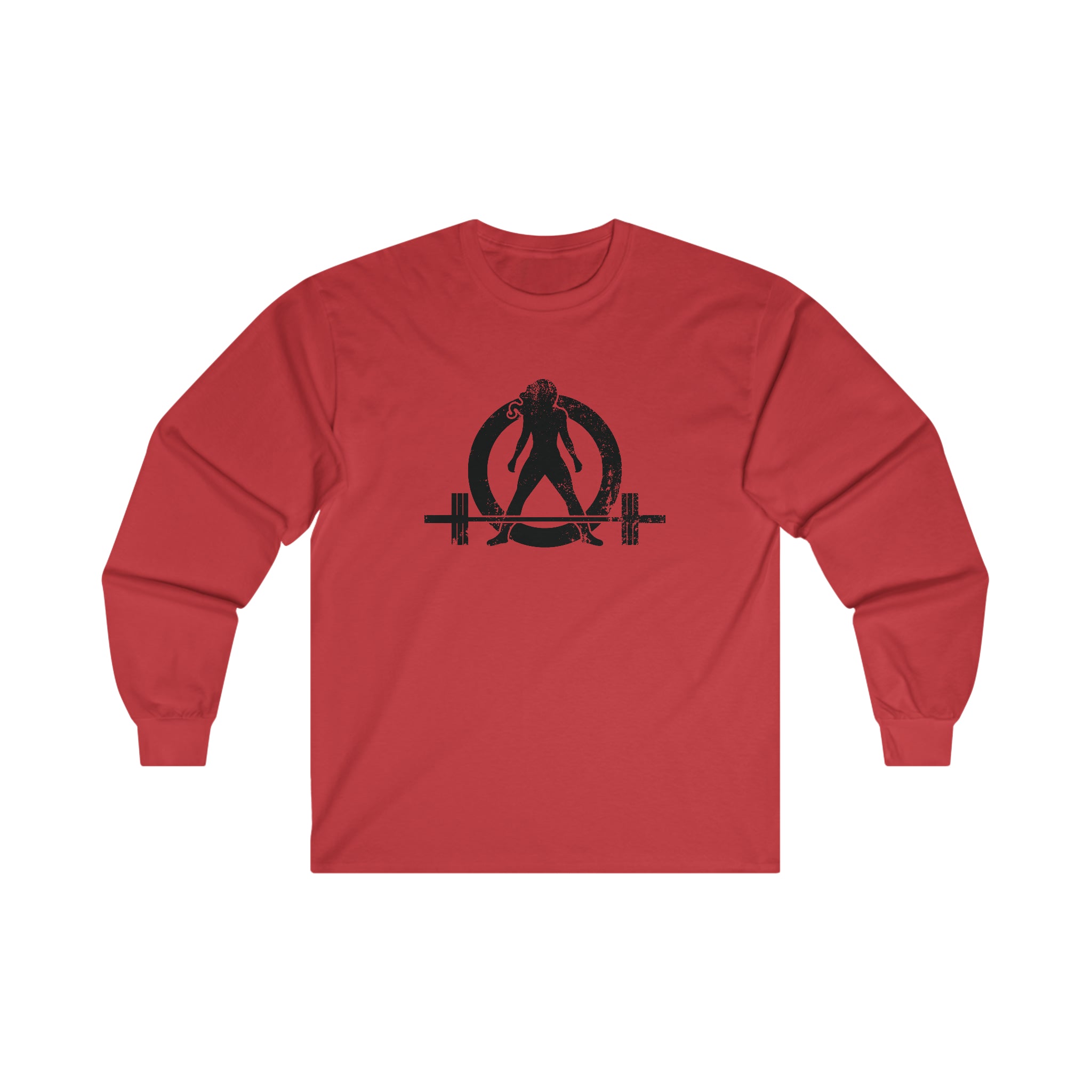 Distressed - Ultra Cotton Long Sleeve Tee - Black Logo