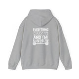 Everything Hurts & I'm Hungry  - Unisex Heavy Blend Hooded Sweatshirt  - White Print Front & Back