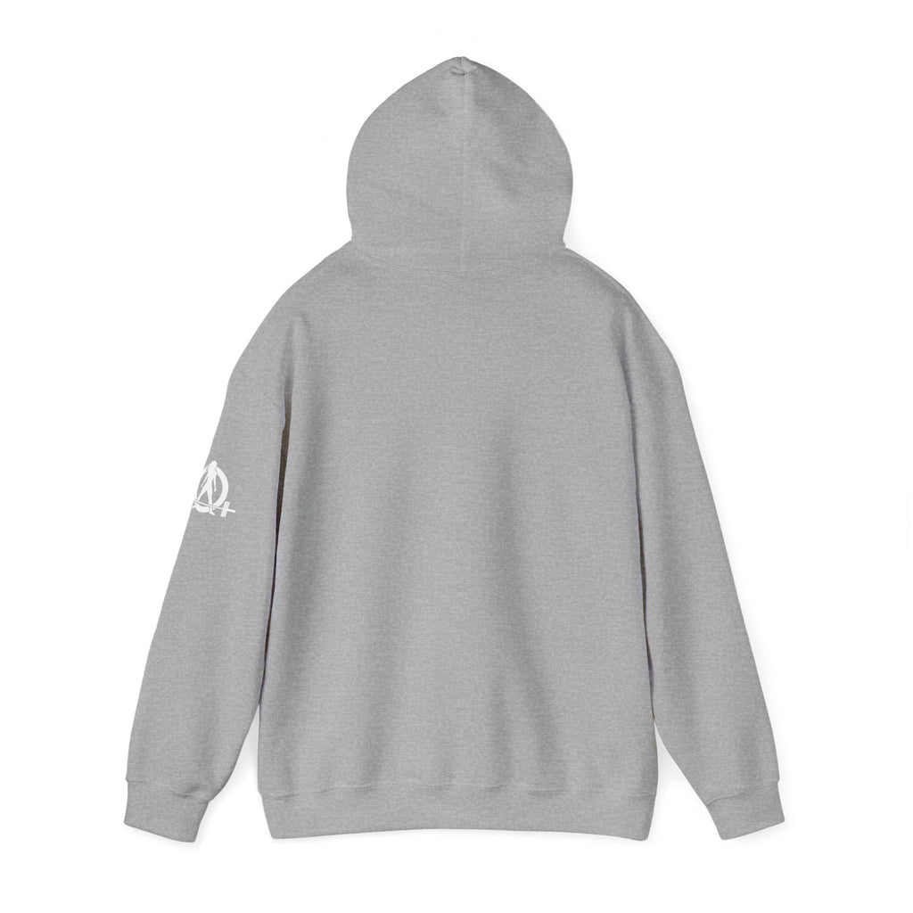 45 + 45 = 135  - Unisex Heavy Blend Hooded Sweatshirt  - White Print on Front & Arm