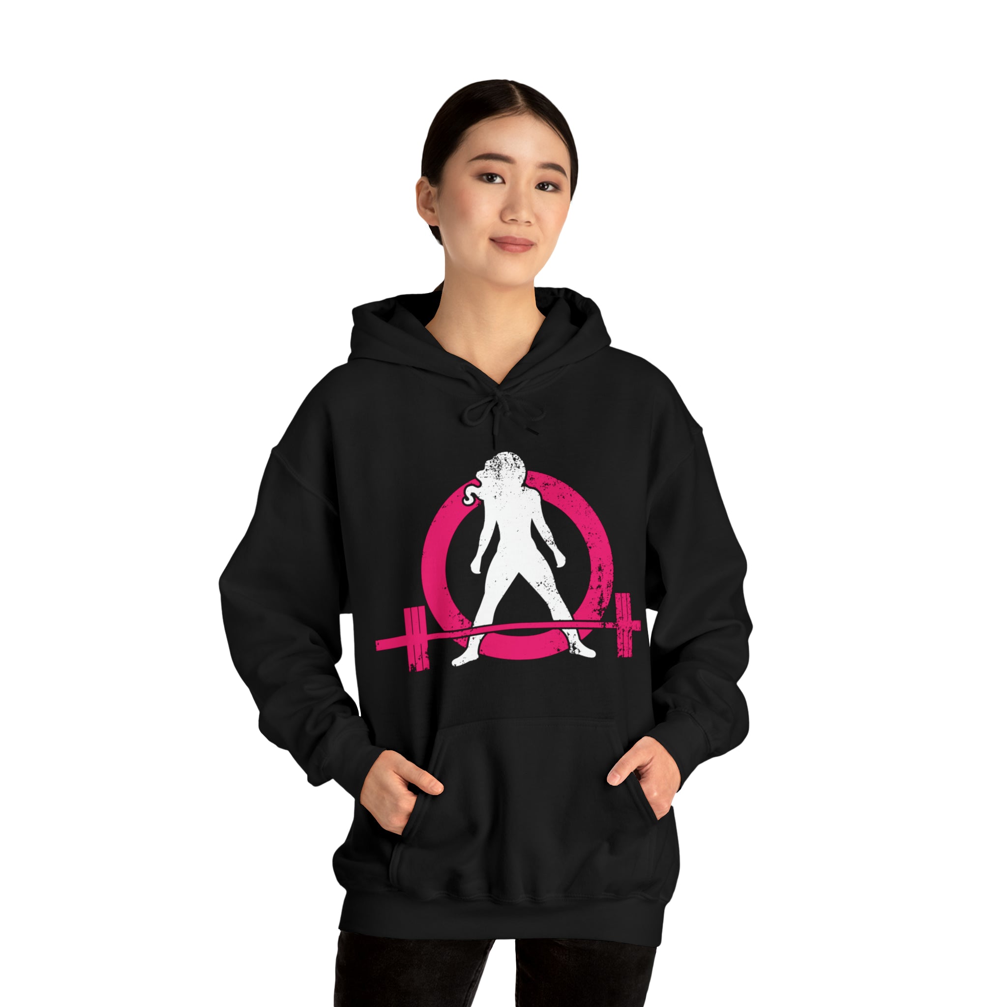 Classic Hoodie (Best Seller) - Unisex Heavy Blend Hooded Sweatshirt - Color Distressed Logo - Plain Back