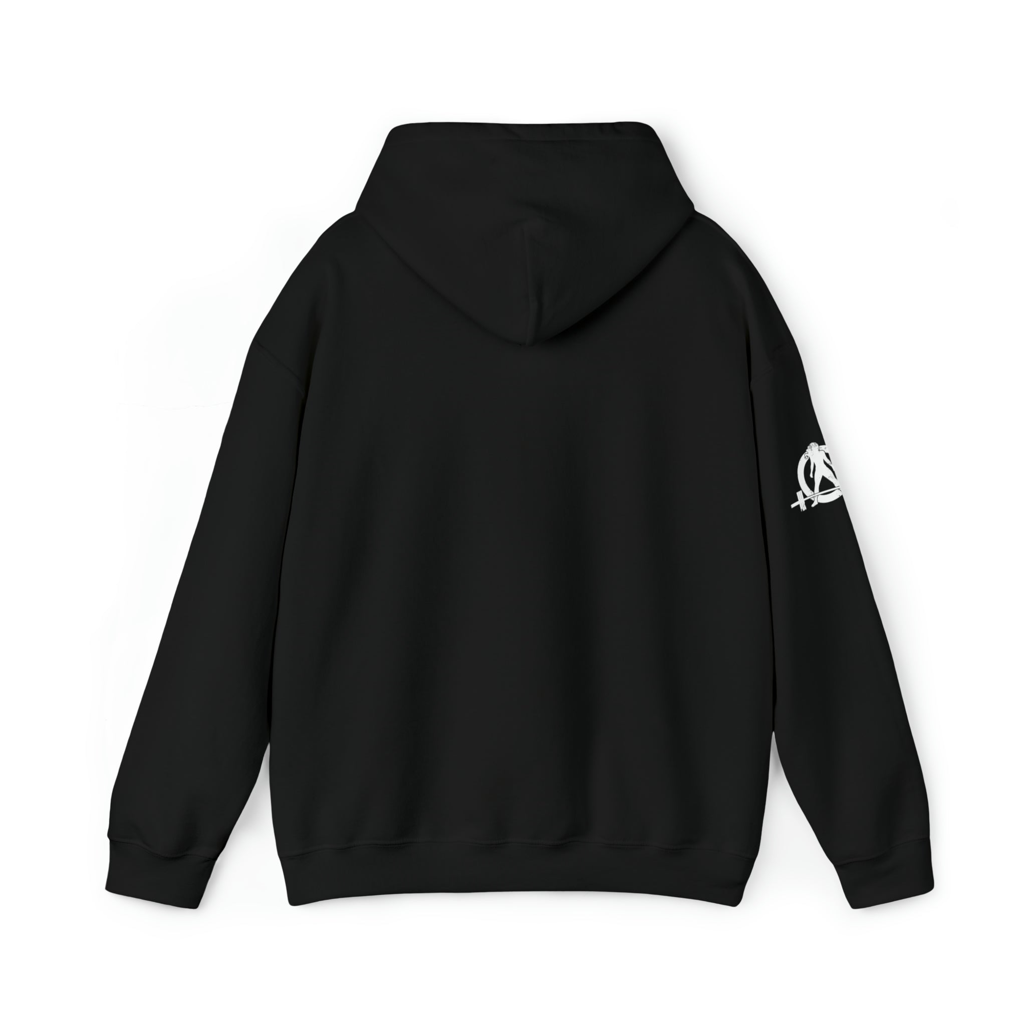 I Could Deadlift You. - Unisex Heavy Blend Hooded Sweatshirt - White Logo - Right Shoulder - Plain Back