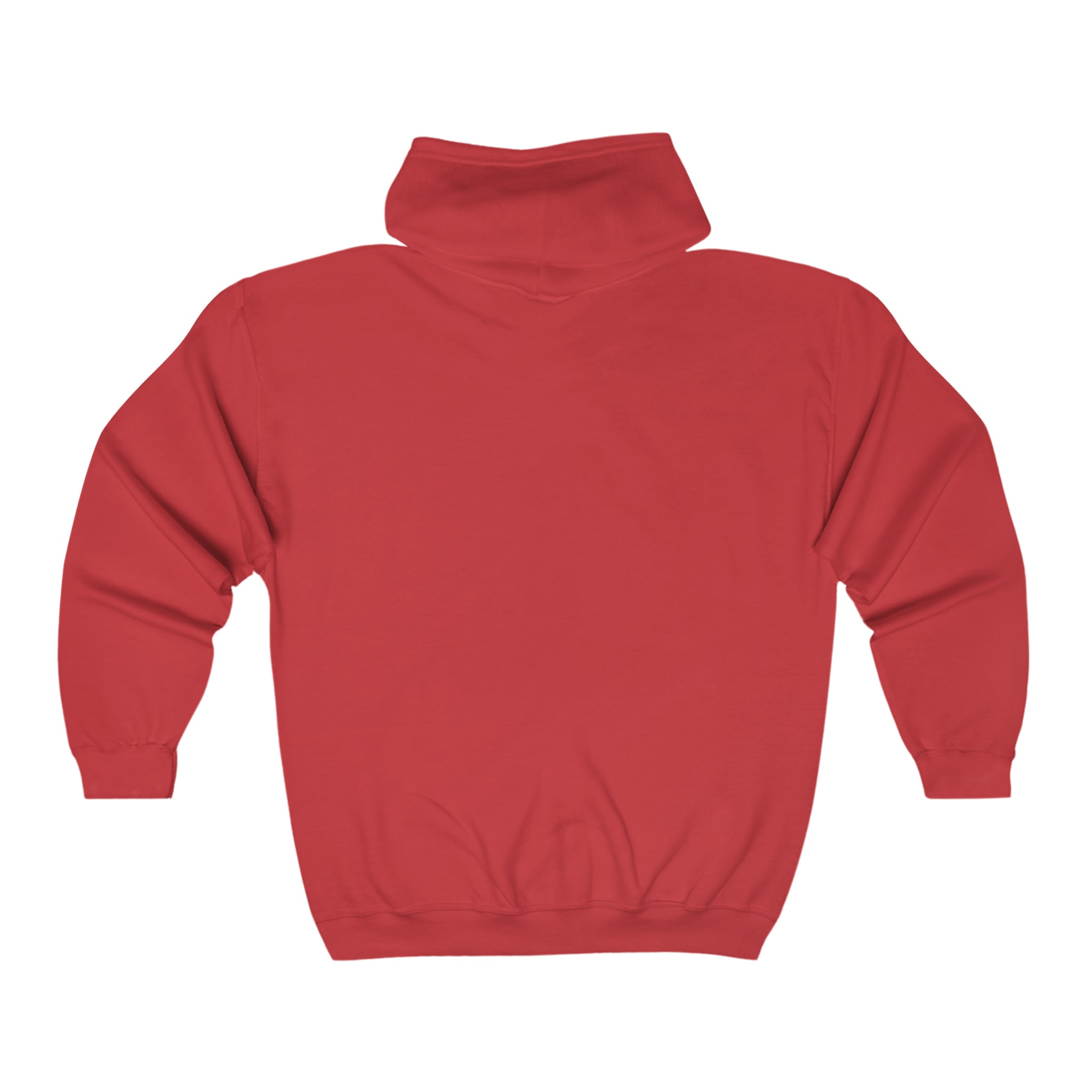 Unisex Heavy Blend Full Zip Hooded Sweatshirt - Front Chest White Logo - Plain Back