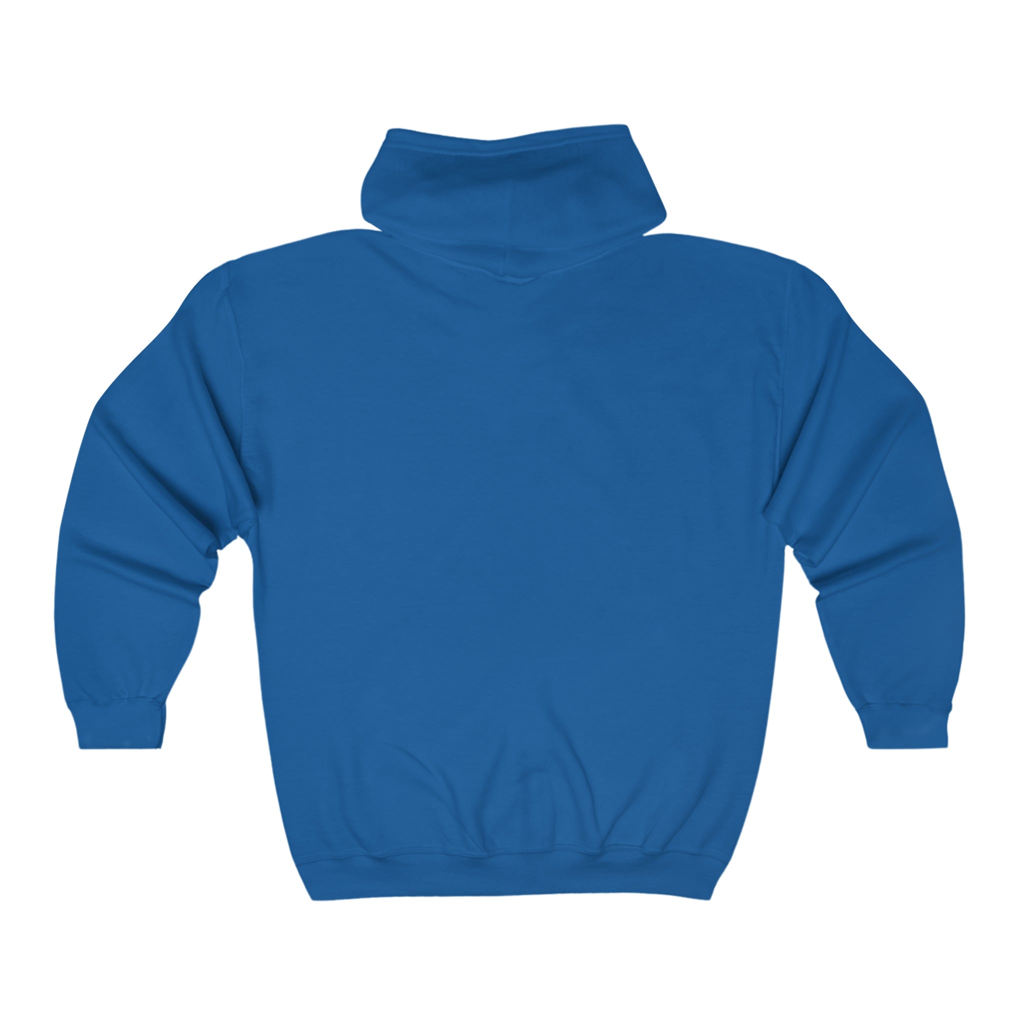 Unisex Heavy Blend Full Zip Hooded Sweatshirt - Front Chest White Logo - Plain Back