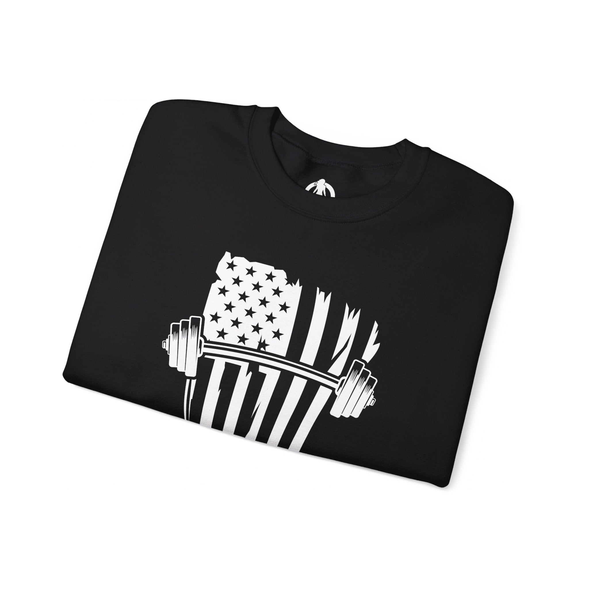 USA Barbell - Unisex Heavy Blend™ Crewneck Sweatshirt - White Logo