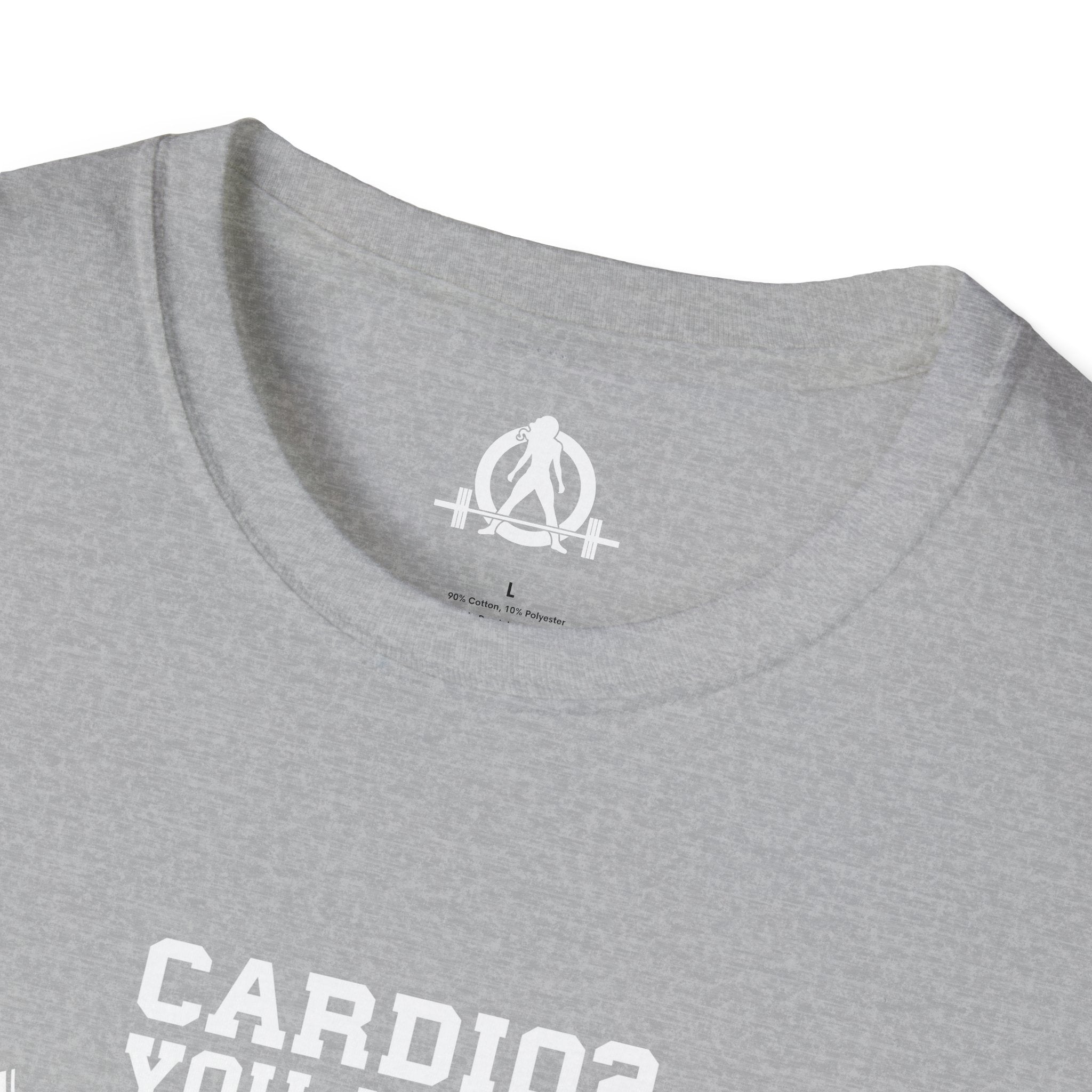 Cardio = Lift Weights Faster - Unisex Softstyle T-Shirt - Logo Front