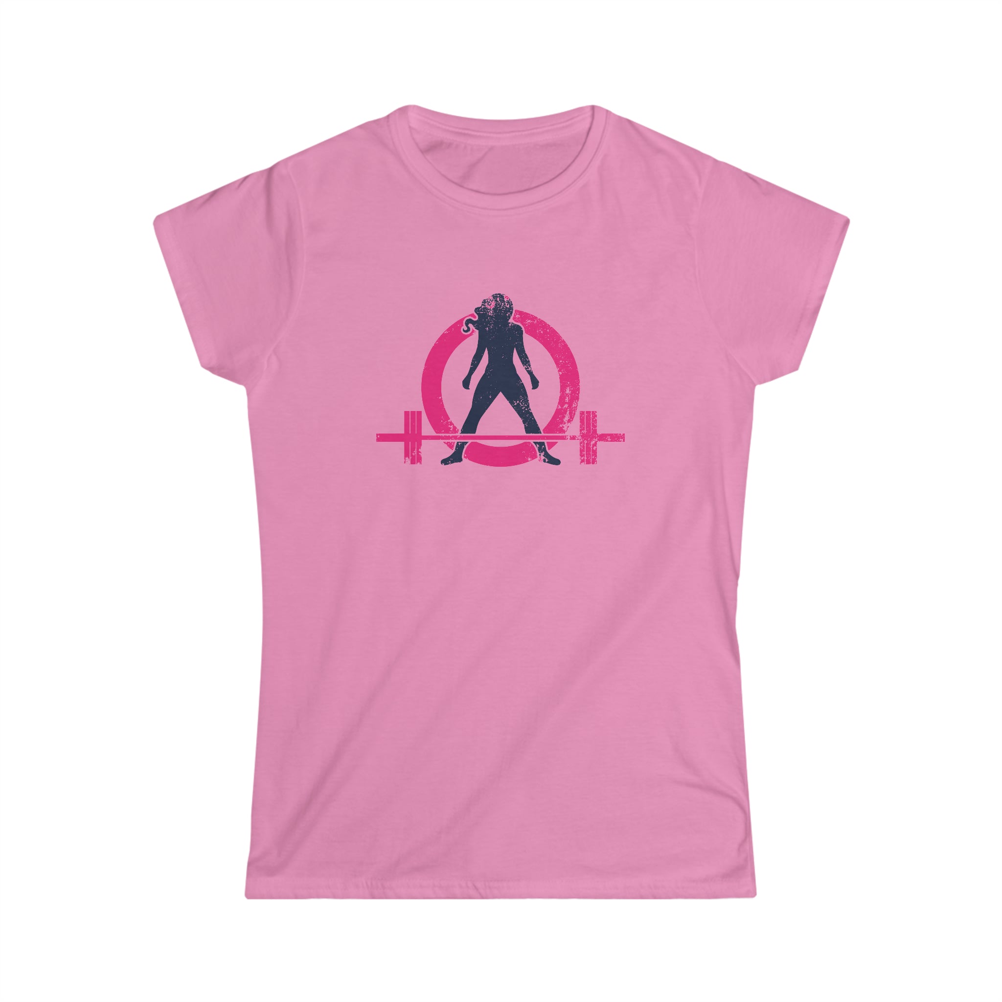 Strong Not Skinny - Women's Softstyle Tee - Distressed Color Logo & Back