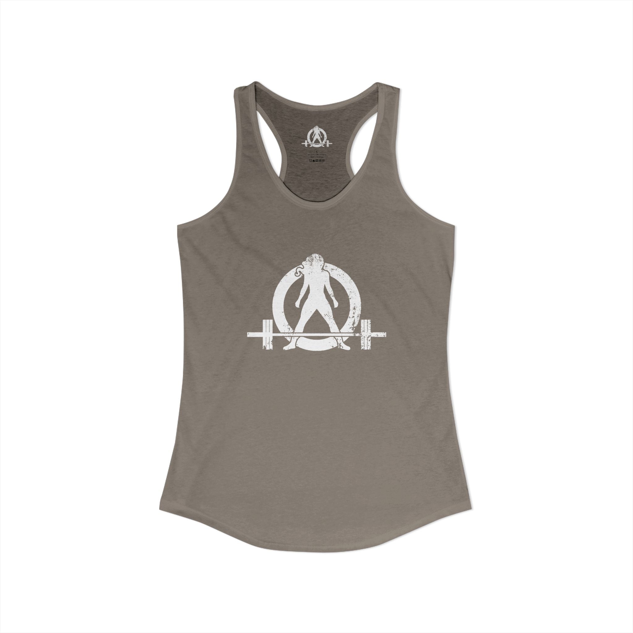 WWLW Distressed White Logo - Racer Back Tank Top - Women's Ideal Racerback Tank - Plain Back