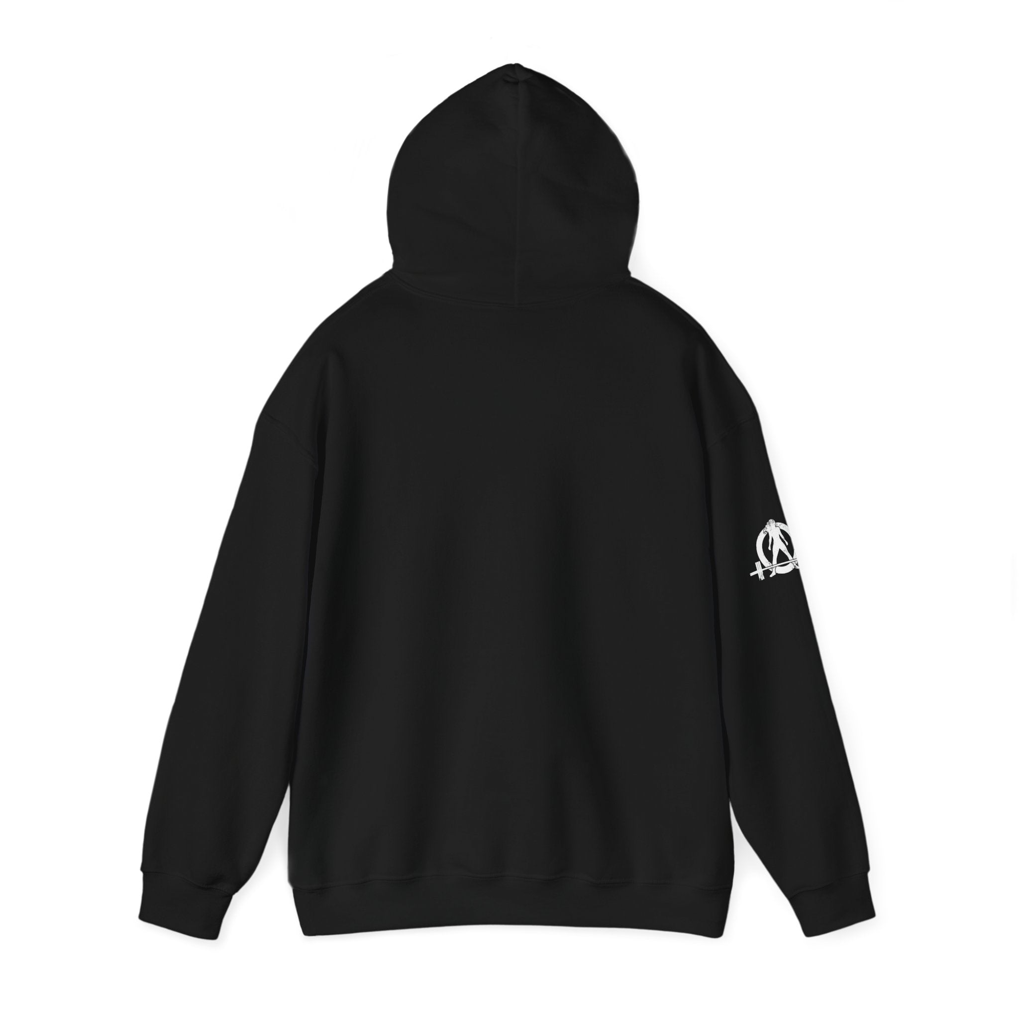 Strong Her Cartoon - Unisex Heavy Blend Hooded Sweatshirt - White Logo on Front & Right Sleeve