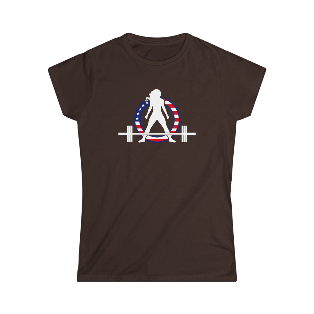 Women's Softstyle Tee -  WWLW USA Logo - Color Dark Logo Front & Plain Back