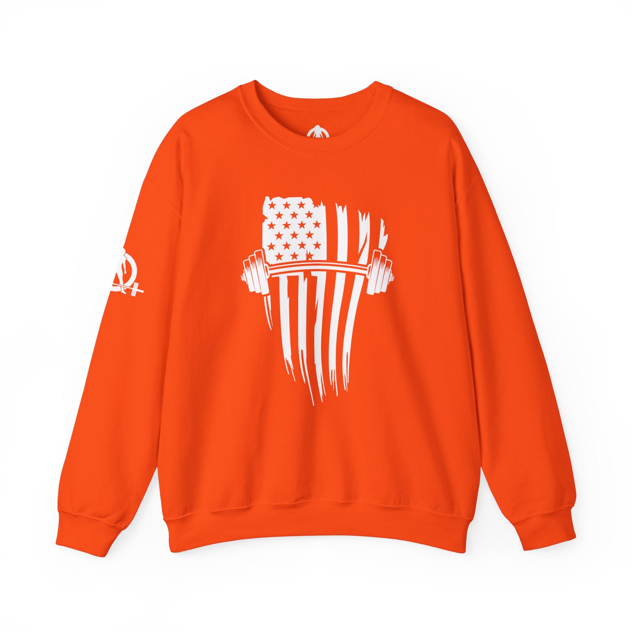 USA Barbell - Unisex Heavy Blend™ Crewneck Sweatshirt - White Logo
